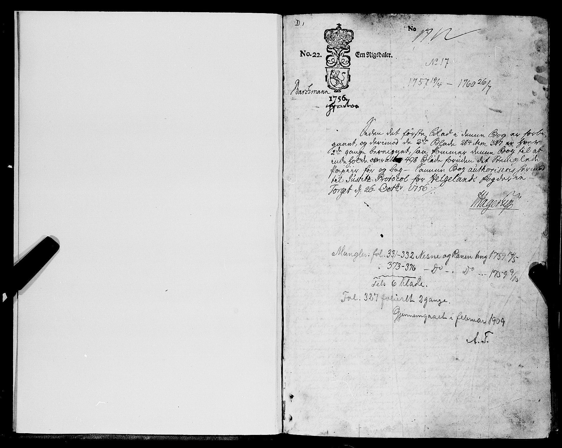 Helgeland sorenskriveri, SAT/A-0004/1/1A/L0017: Tingbok 16A, 1757-1758
