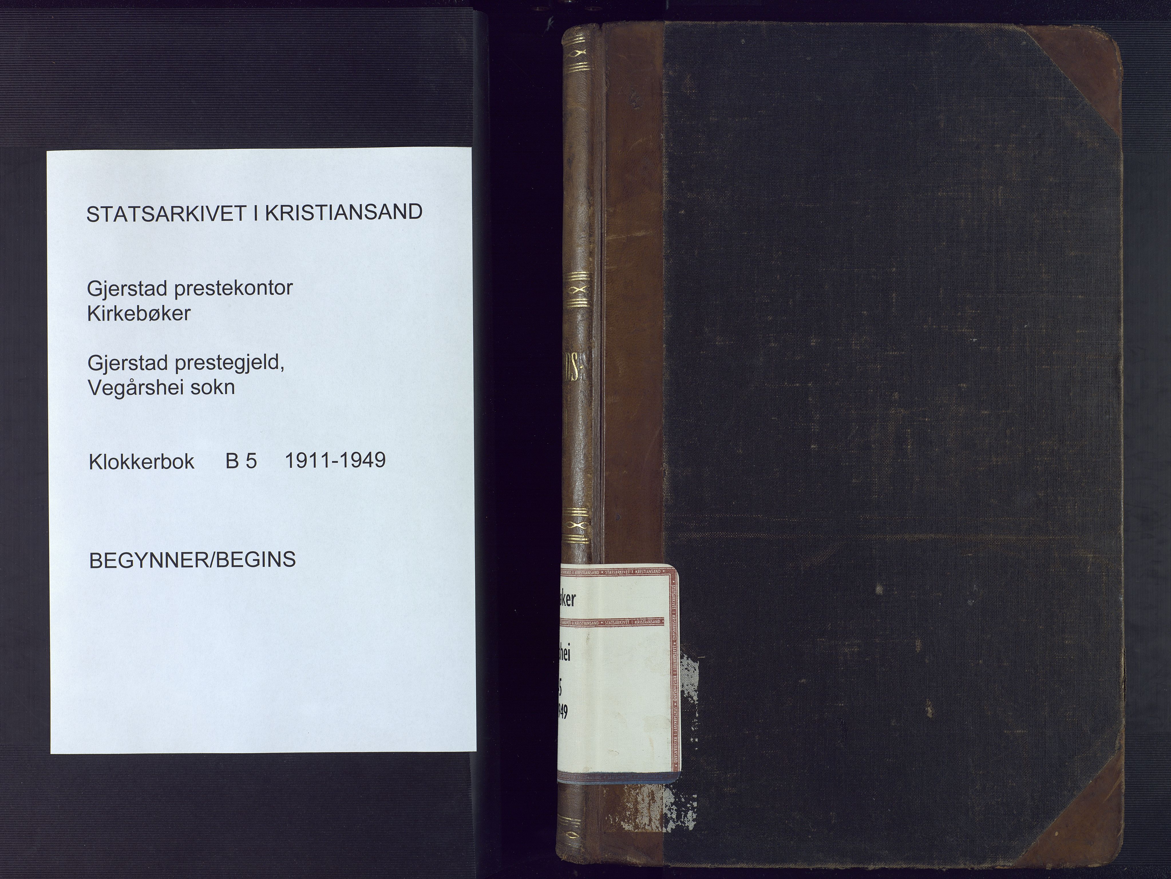 Gjerstad sokneprestkontor, SAK/1111-0014/F/Fb/Fbb/L0005: Parish register (copy) no. B 5, 1911-1949