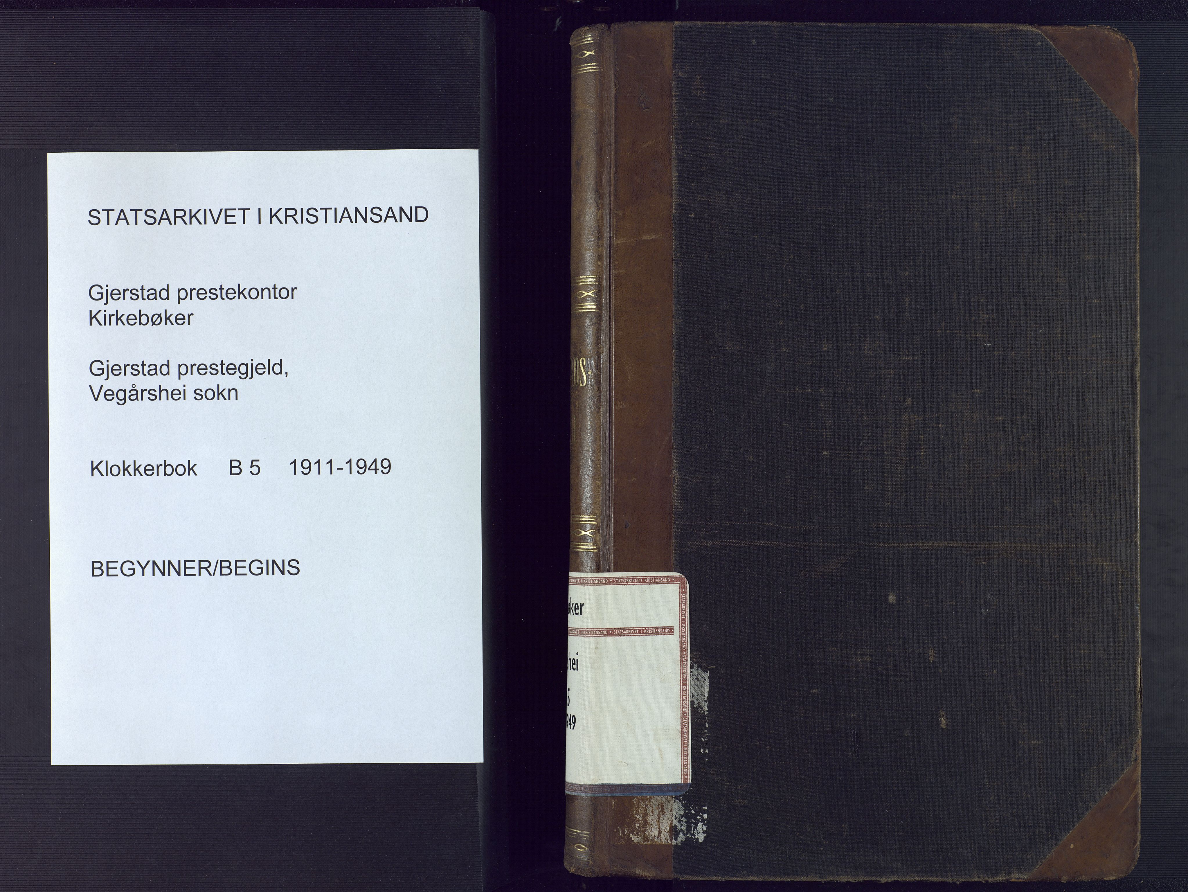 Gjerstad sokneprestkontor, AV/SAK-1111-0014/F/Fb/Fbb/L0005: Parish register (copy) no. B 5, 1911-1949