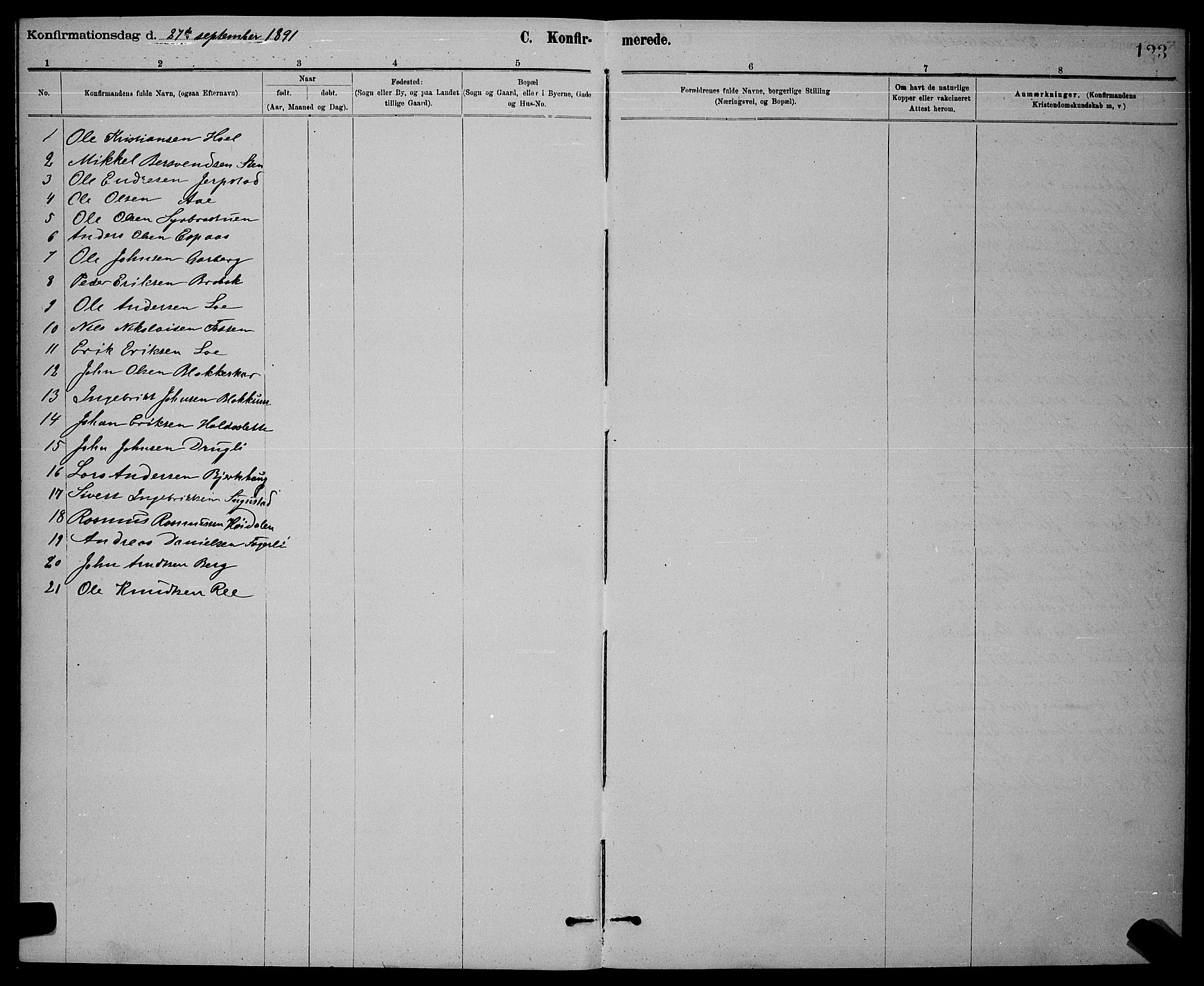 Ministerialprotokoller, klokkerbøker og fødselsregistre - Sør-Trøndelag, SAT/A-1456/672/L0863: Parish register (copy) no. 672C02, 1888-1901, p. 123