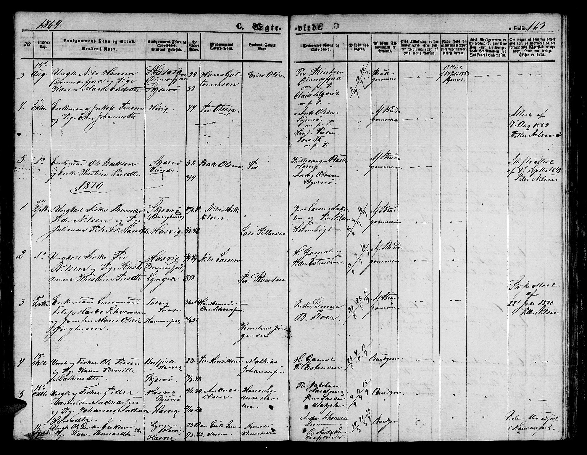 Loppa sokneprestkontor, SATØ/S-1339/H/Hb/L0003klokker: Parish register (copy) no. 3, 1853-1880, p. 163