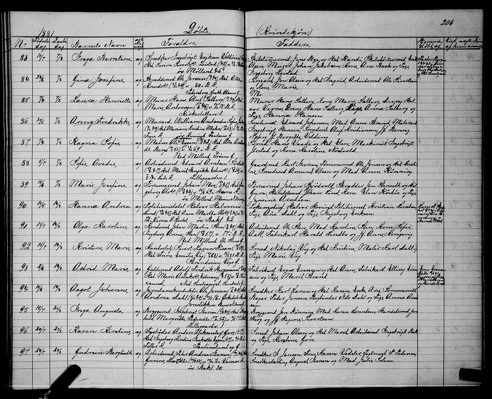 Ministerialprotokoller, klokkerbøker og fødselsregistre - Sør-Trøndelag, AV/SAT-A-1456/604/L0220: Parish register (copy) no. 604C03, 1870-1885, p. 206