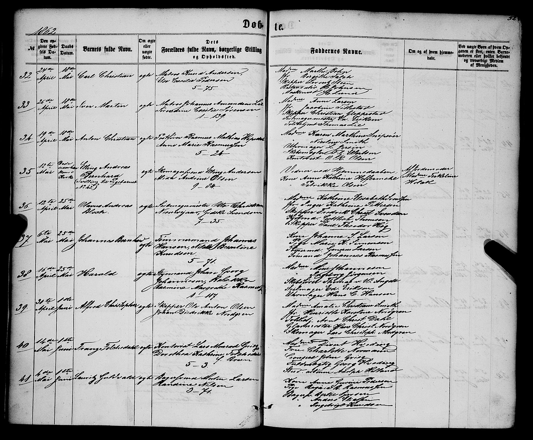 Nykirken Sokneprestembete, SAB/A-77101/H/Haa/L0015: Parish register (official) no. B 2, 1858-1869, p. 52