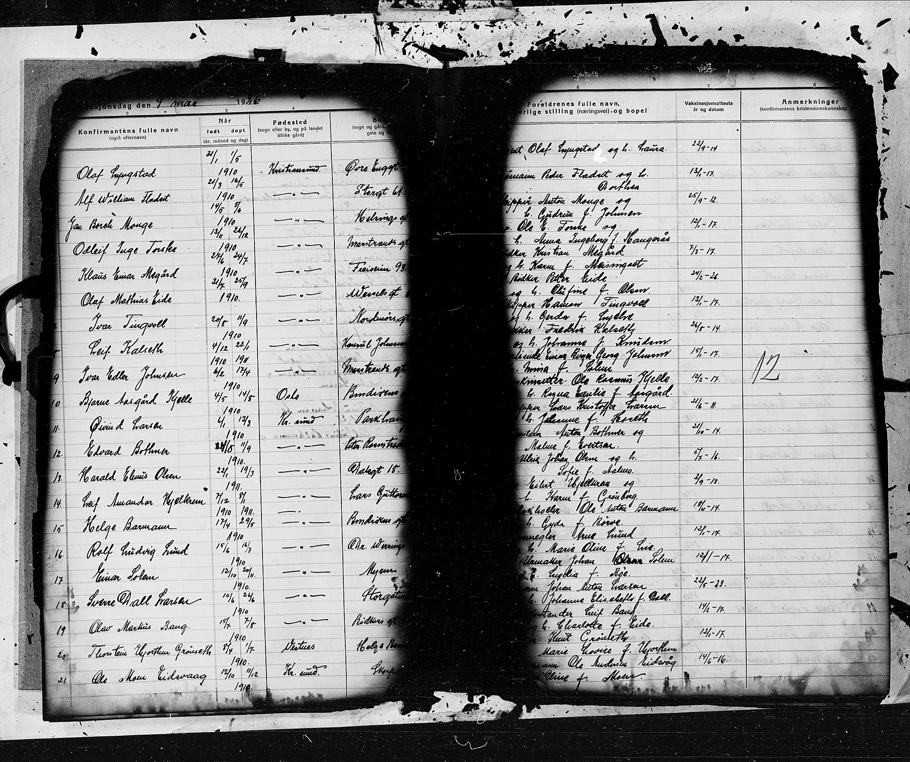 Kristiansund sokneprestkontor, AV/SAT-A-1068/1/I/I1: Parish register (official) no. 9c, 1925-1934, p. 12