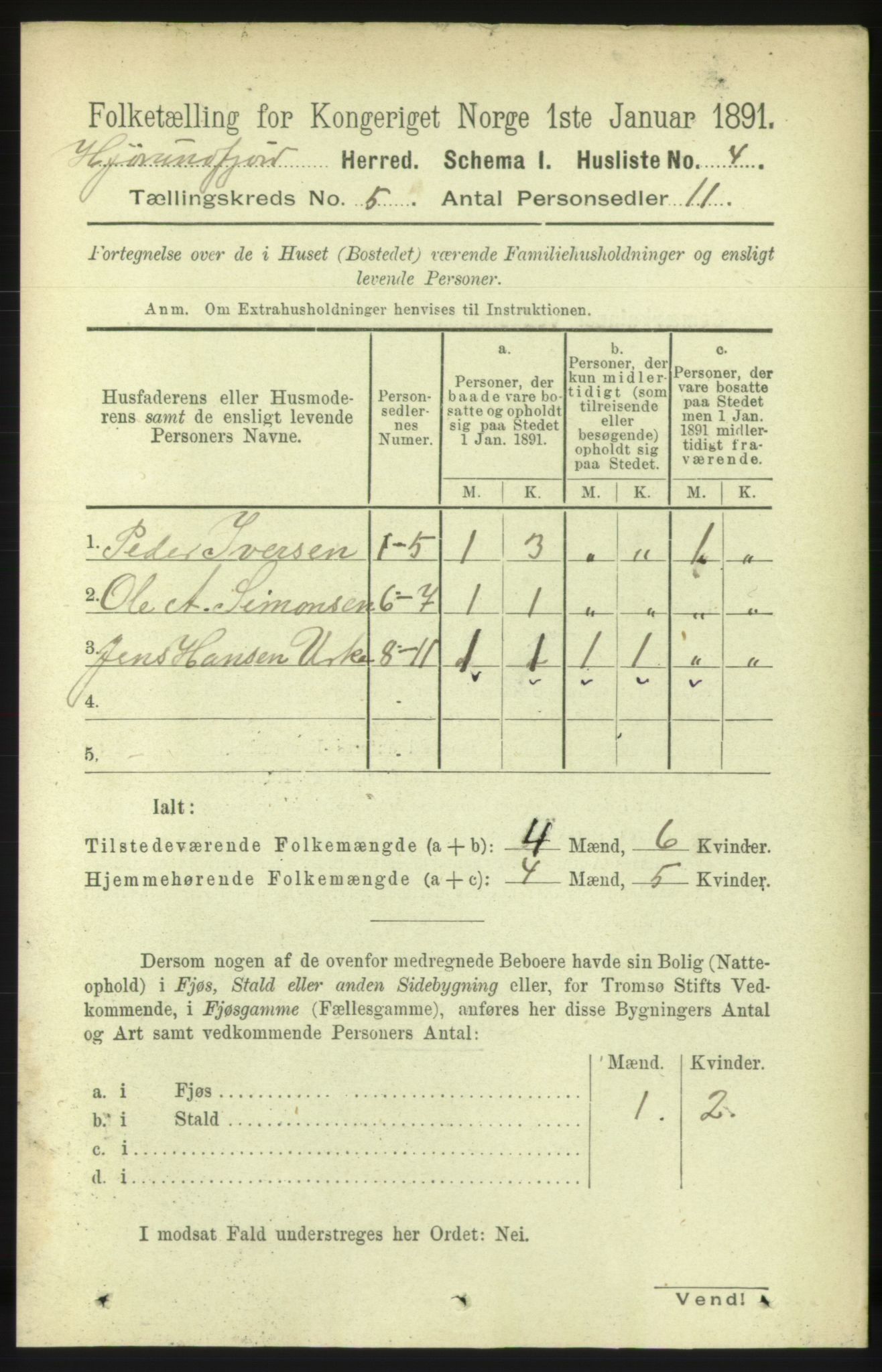 RA, 1891 census for 1522 Hjørundfjord, 1891, p. 860