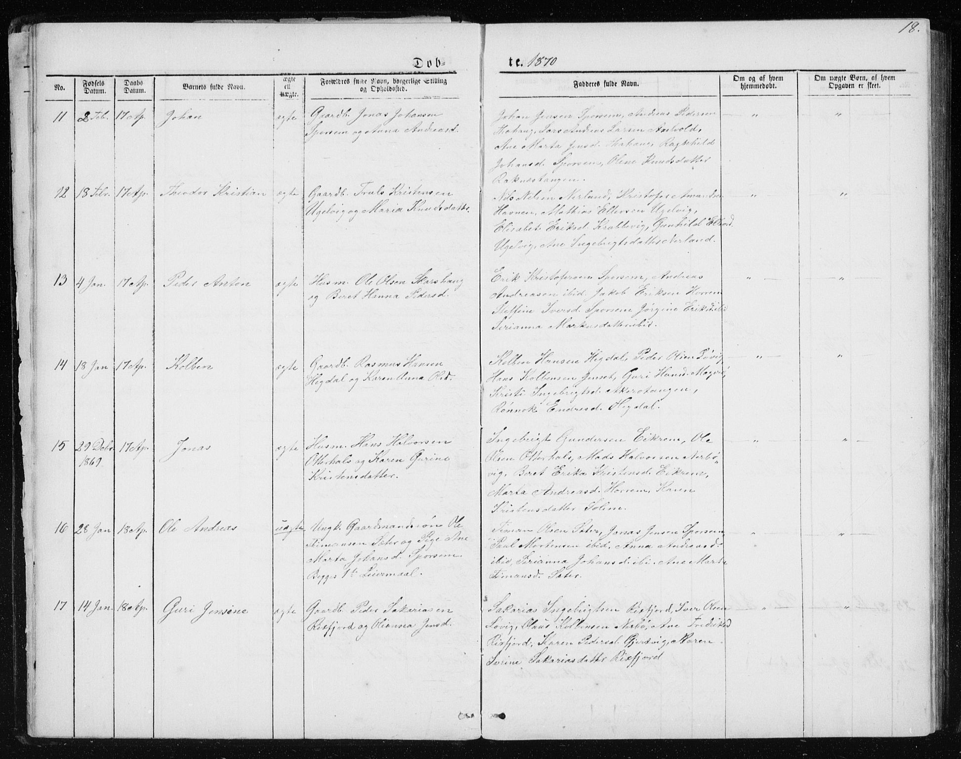 Ministerialprotokoller, klokkerbøker og fødselsregistre - Møre og Romsdal, AV/SAT-A-1454/560/L0724: Parish register (copy) no. 560C01, 1867-1892, p. 18