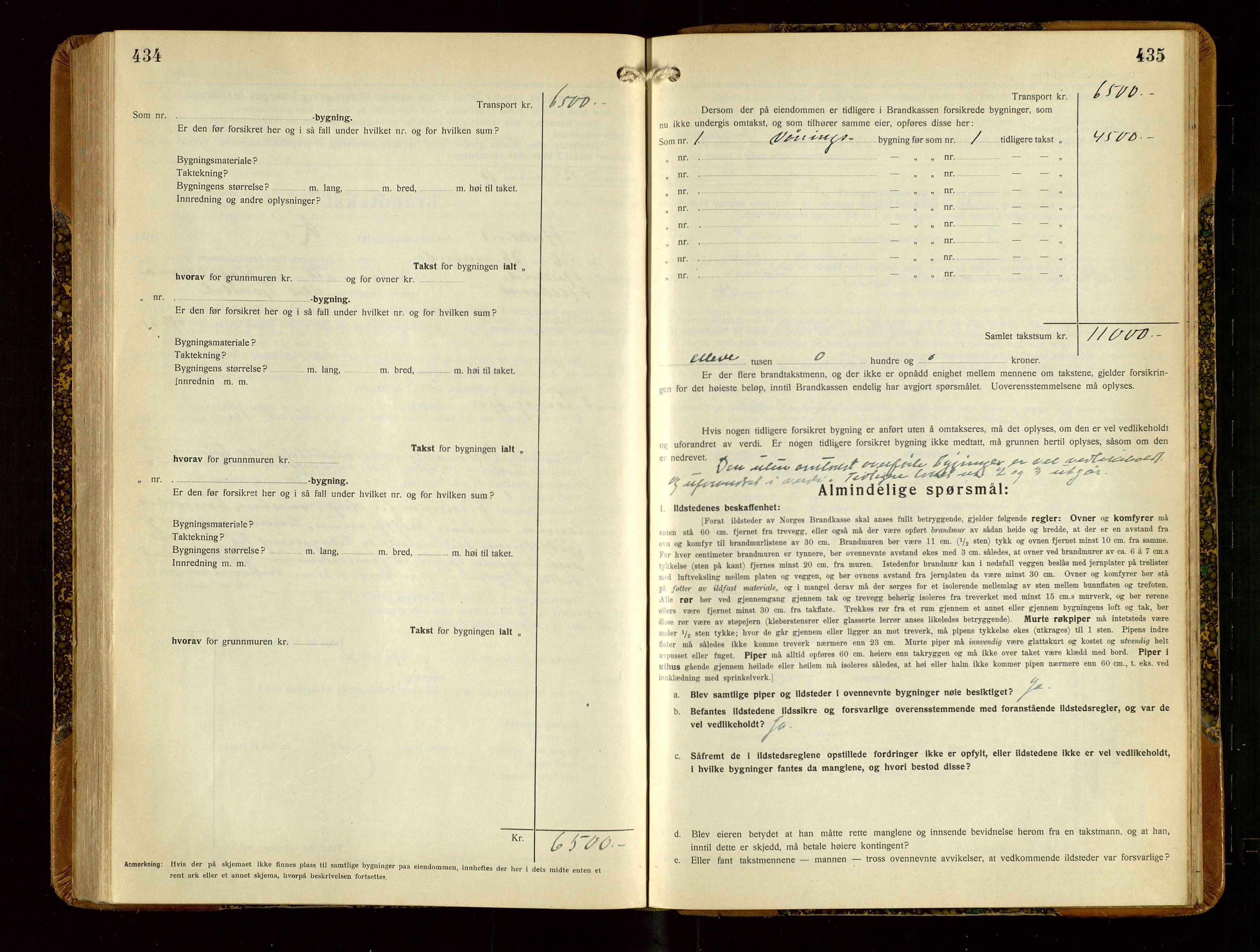 Helleland lensmannskontor, AV/SAST-A-100209/Gob/L0003: "Brandtakstprotokoll", 1930-1939, p. 434-435