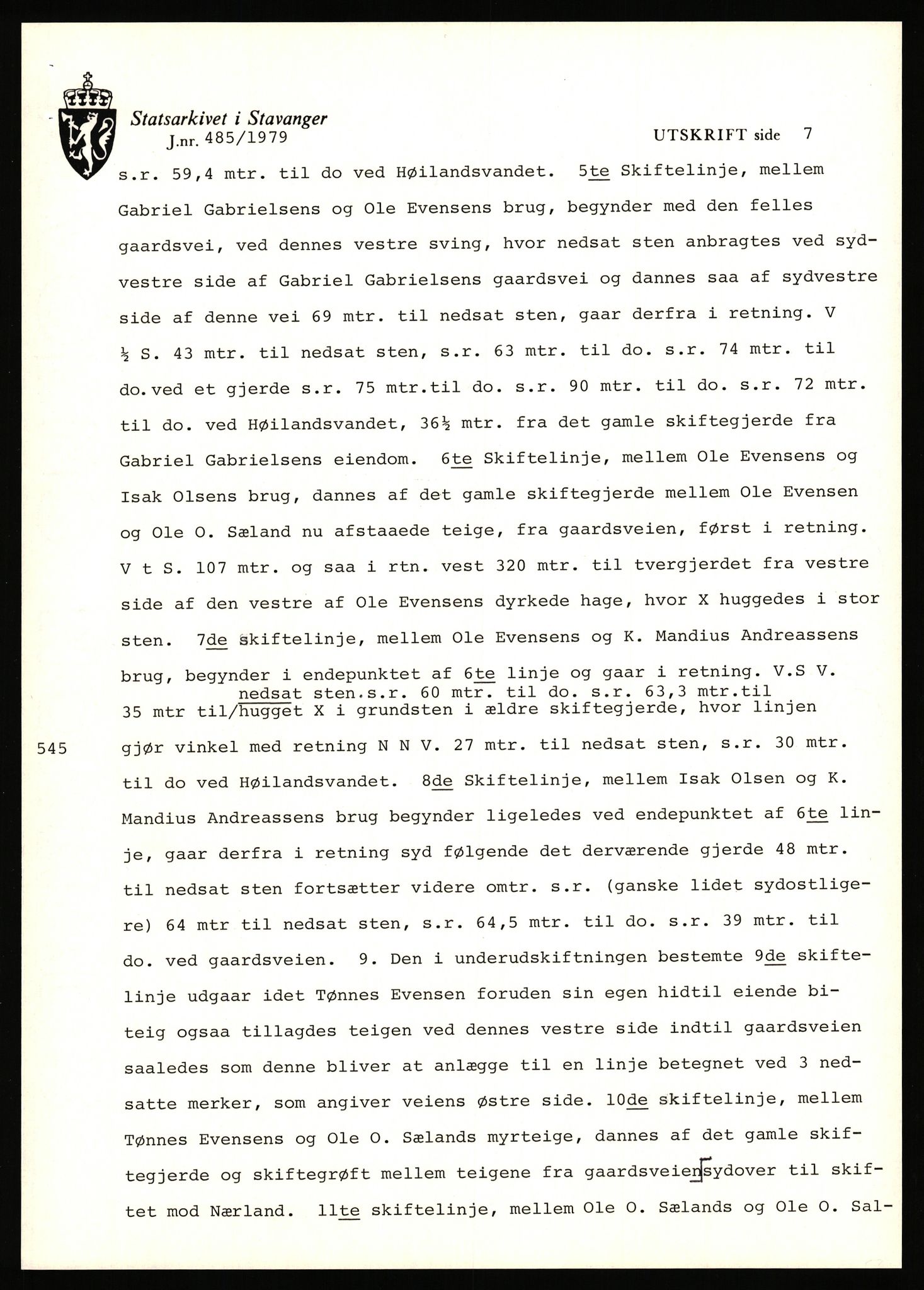 Statsarkivet i Stavanger, AV/SAST-A-101971/03/Y/Yj/L0041: Avskrifter sortert etter gårdsnavn: Hustveit i Vikedal - Høivik indre, 1750-1930, p. 395