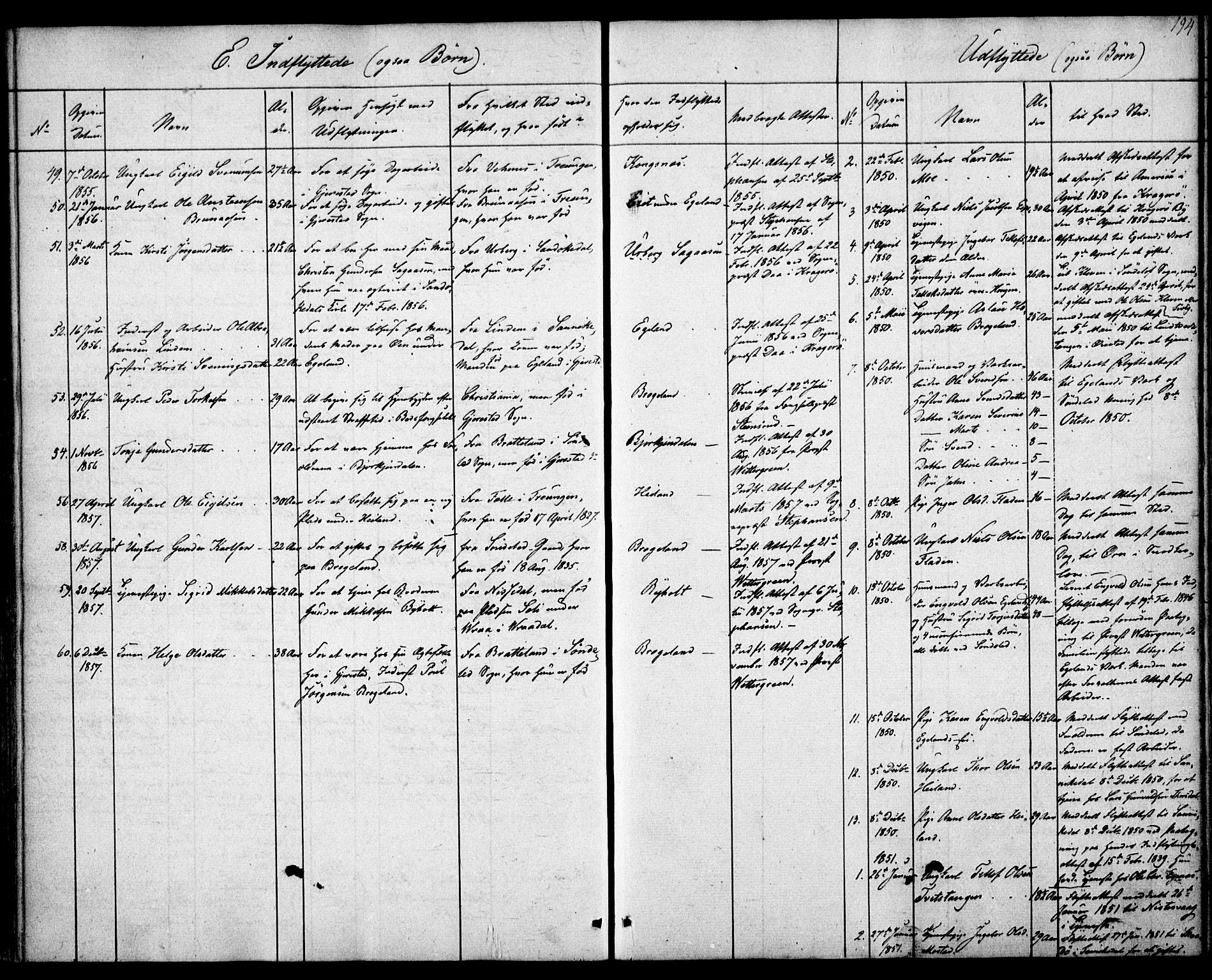 Gjerstad sokneprestkontor, SAK/1111-0014/F/Fa/Faa/L0006: Parish register (official) no. A 6, 1841-1857, p. 194