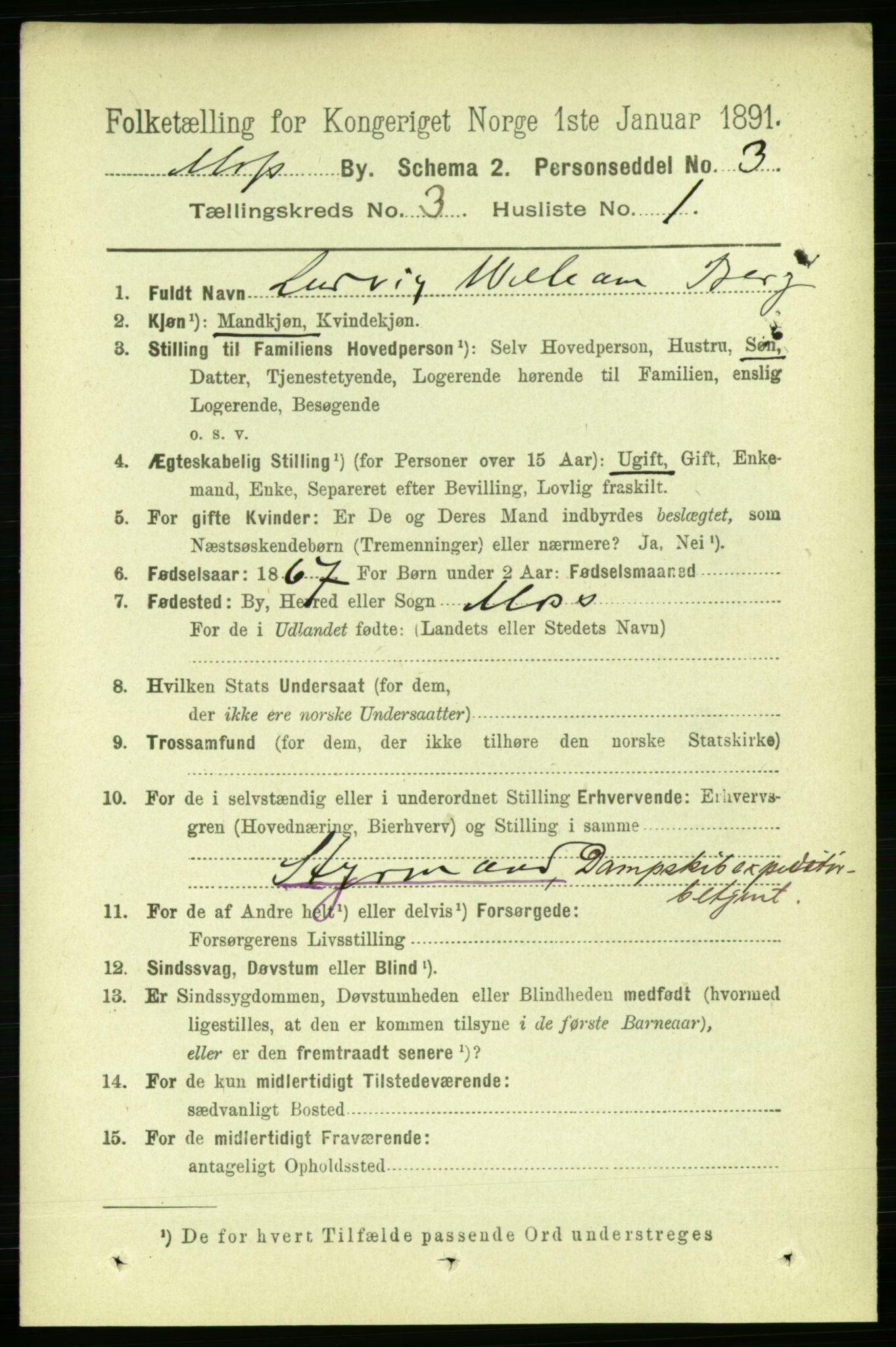 RA, 1891 census for 0104 Moss, 1891, p. 2346