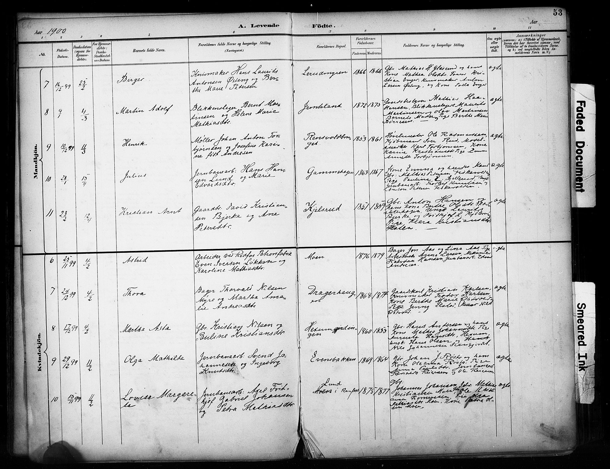 Vestre Toten prestekontor, SAH/PREST-108/H/Ha/Haa/L0011: Parish register (official) no. 11, 1895-1906, p. 53