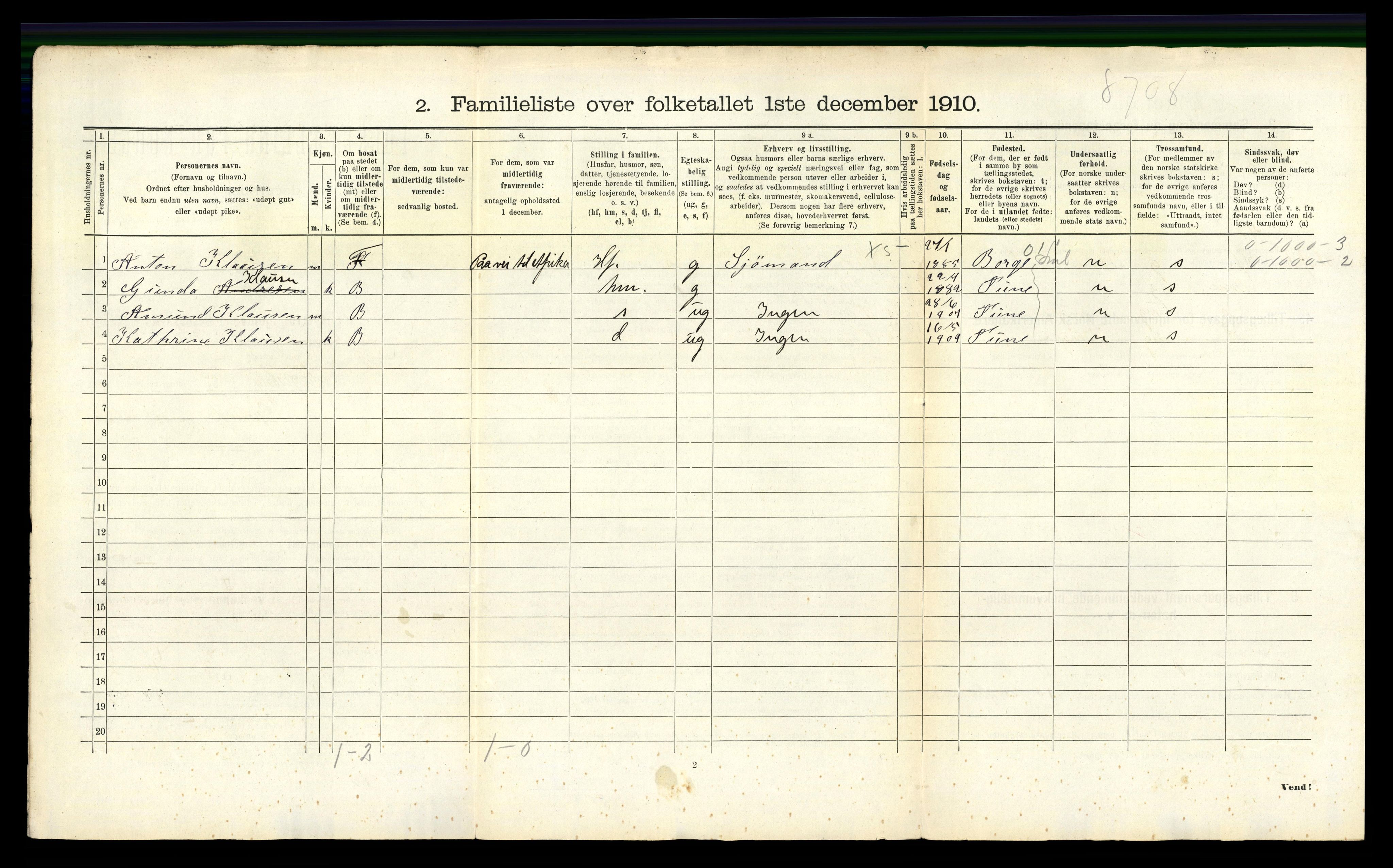 RA, 1910 census for Sarpsborg, 1910, p. 4018