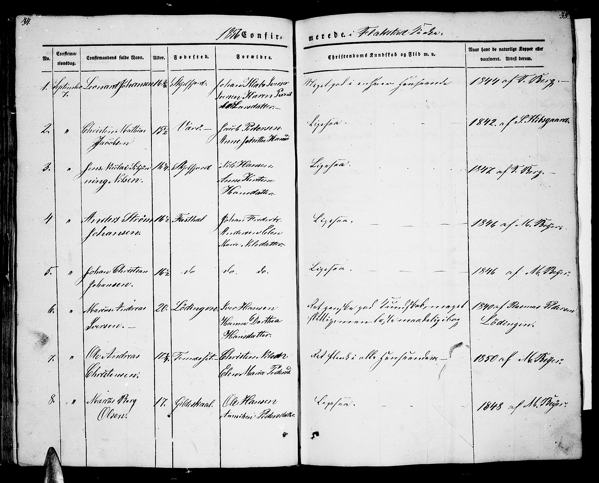 Ministerialprotokoller, klokkerbøker og fødselsregistre - Nordland, AV/SAT-A-1459/885/L1212: Parish register (copy) no. 885C01, 1847-1873, p. 34-35