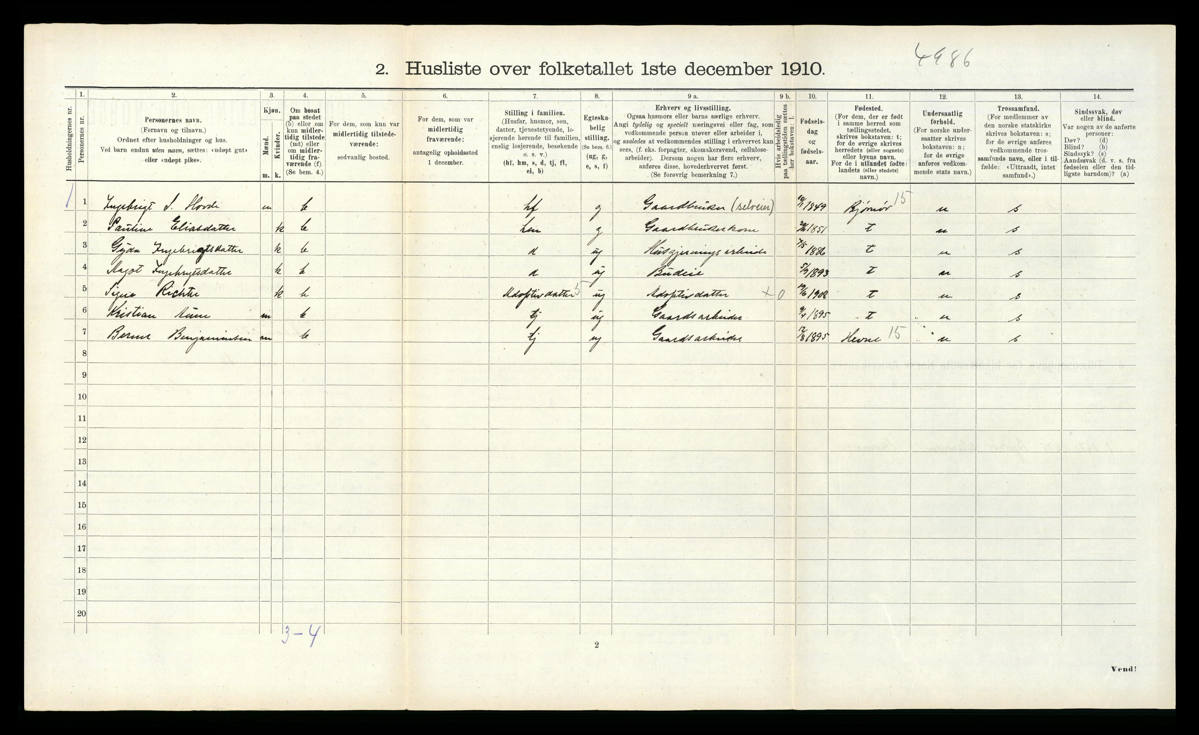 RA, 1910 census for Ørland, 1910, p. 390