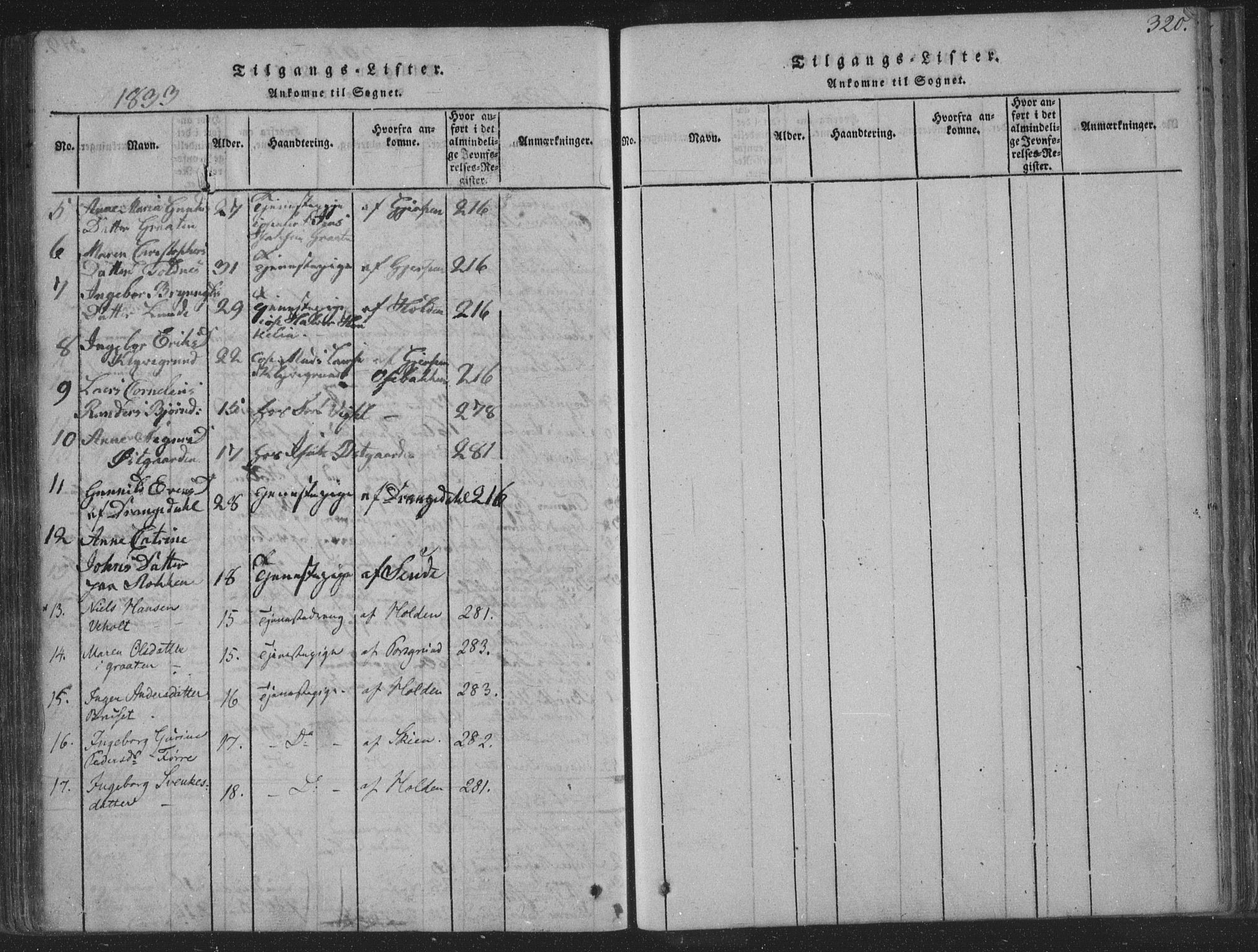 Solum kirkebøker, AV/SAKO-A-306/F/Fa/L0004: Parish register (official) no. I 4, 1814-1833, p. 320