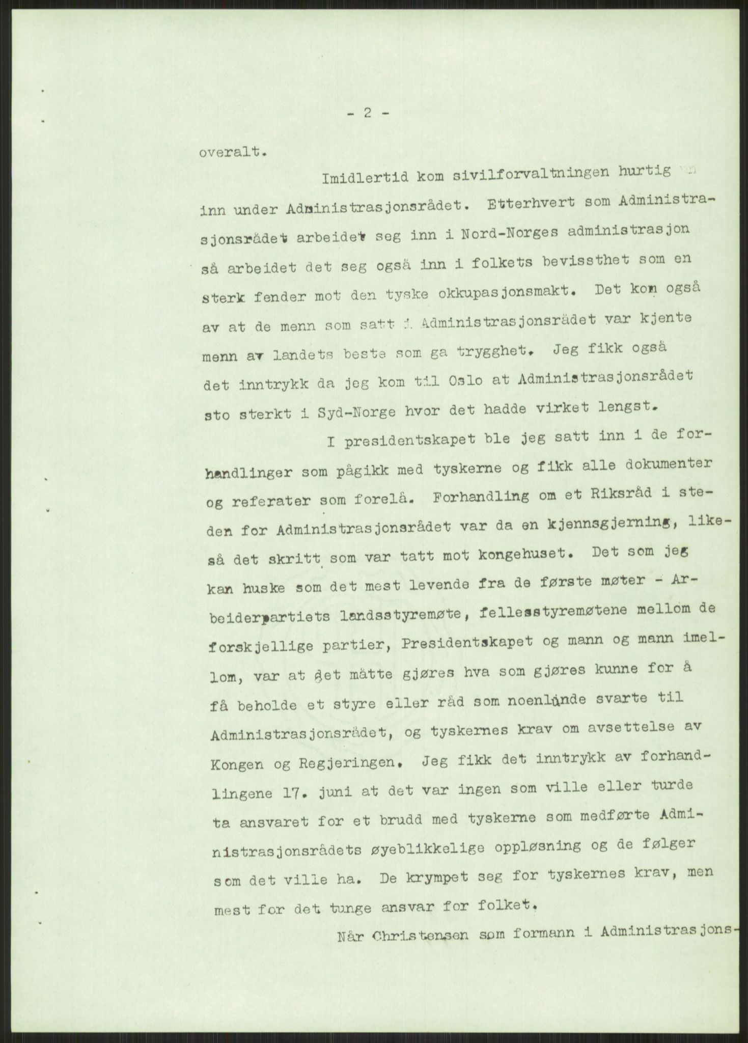 Undersøkelseskommisjonen av 1945, AV/RA-S-1566/D/Db/L0023: Regjeringskonferanse - Riksrådsforhandlingene, 1945-1947, p. 1179