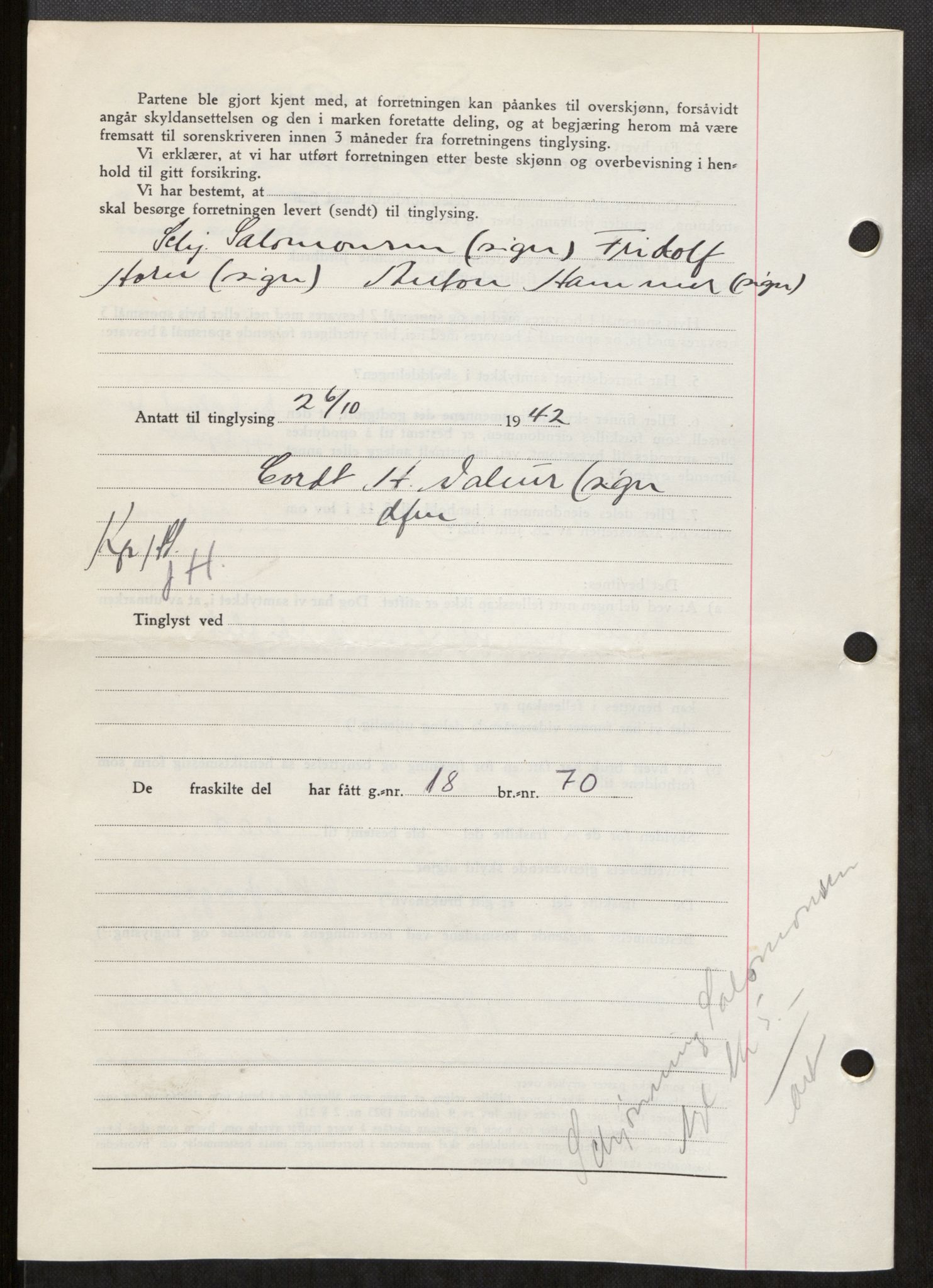 Lofoten sorenskriveri, SAT/A-0017/1/2/2C/L0010a: Mortgage book no. 10a, 1942-1943, Diary no: : 1757/1942