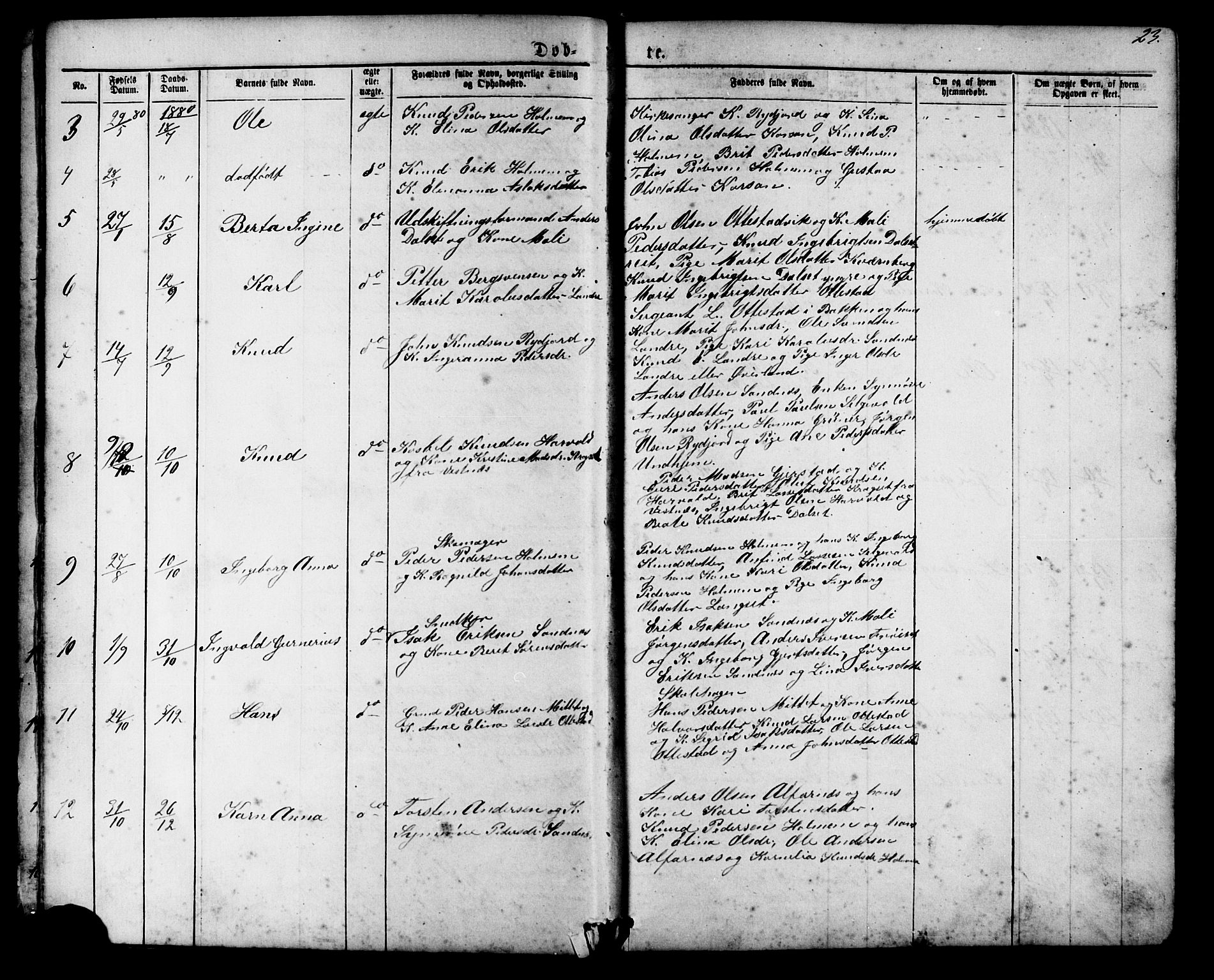 Ministerialprotokoller, klokkerbøker og fødselsregistre - Møre og Romsdal, SAT/A-1454/548/L0614: Parish register (copy) no. 548C02, 1867-1917, p. 23