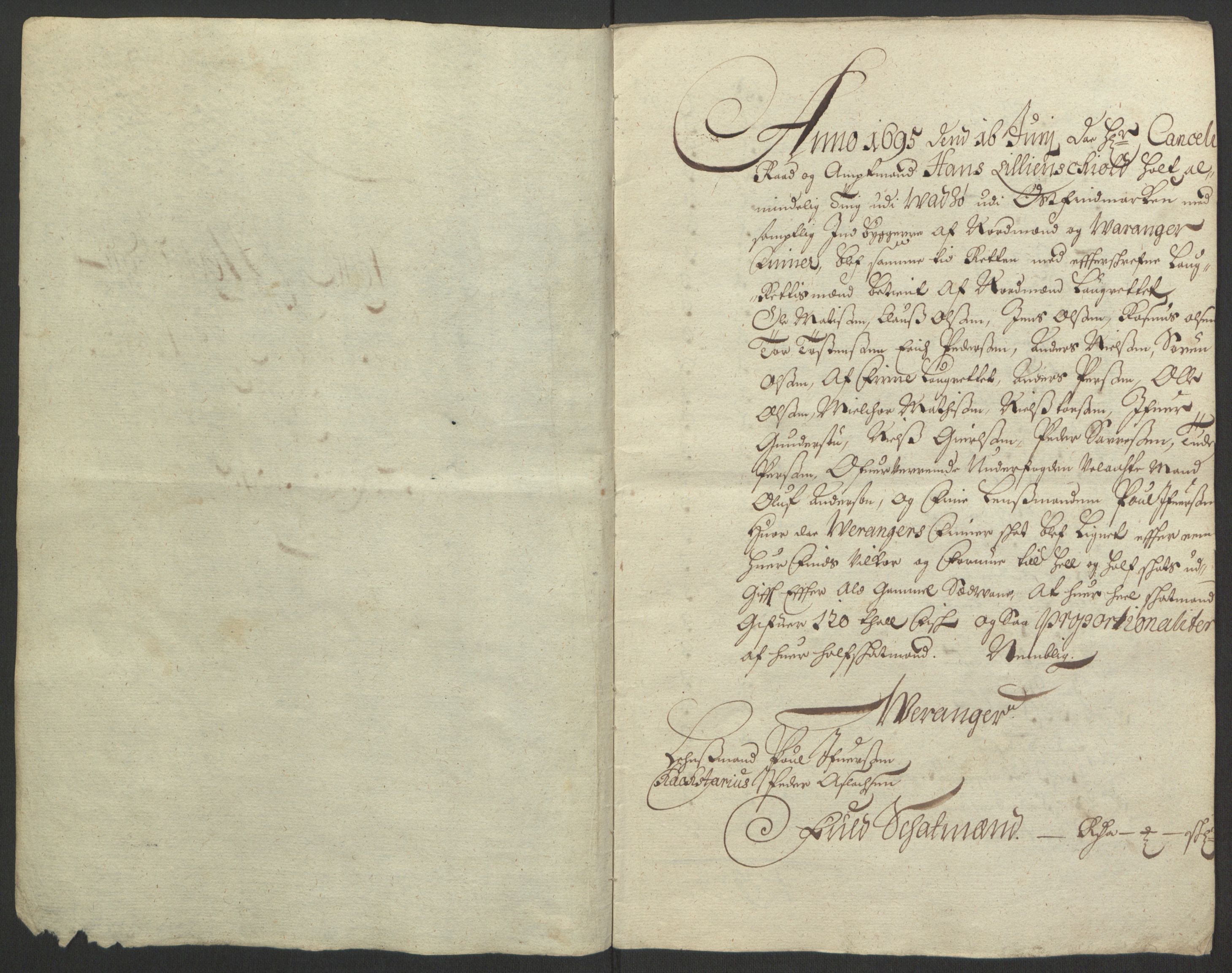 Rentekammeret inntil 1814, Reviderte regnskaper, Fogderegnskap, RA/EA-4092/R69/L4851: Fogderegnskap Finnmark/Vardøhus, 1691-1700, p. 240