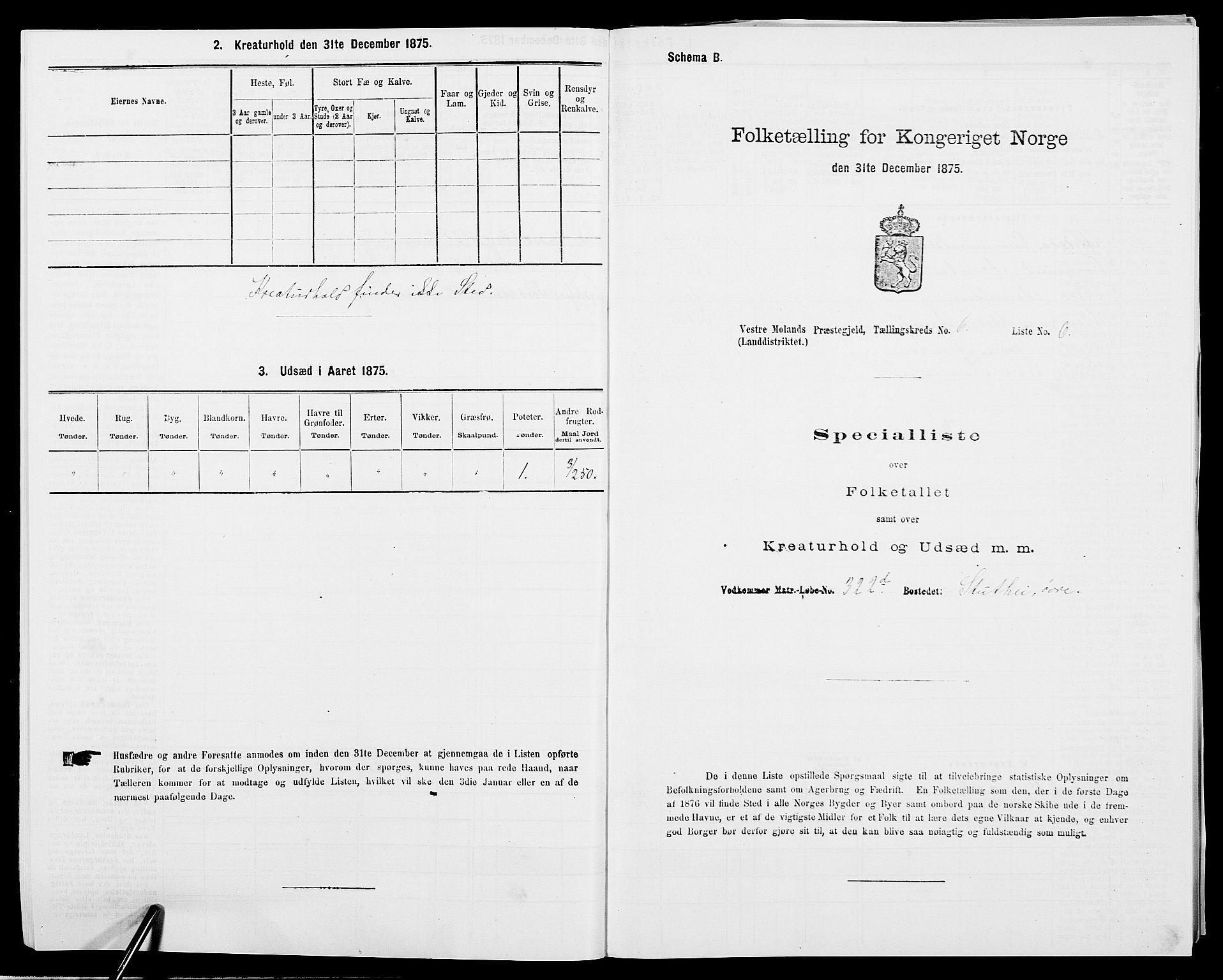 SAK, 1875 census for 0926L Vestre Moland/Vestre Moland, 1875, p. 788