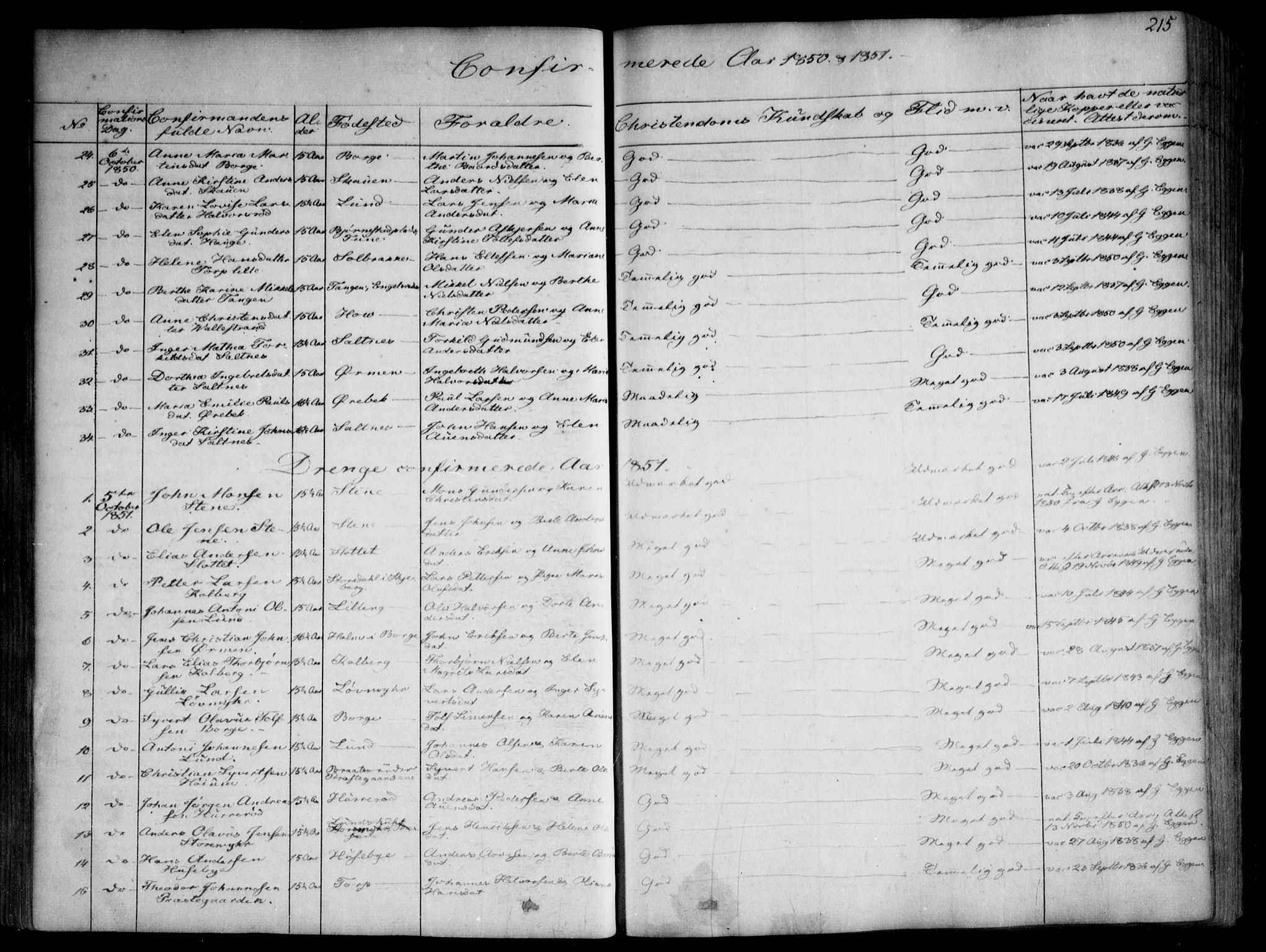 Onsøy prestekontor Kirkebøker, SAO/A-10914/F/Fa/L0003: Parish register (official) no. I 3, 1841-1860, p. 215