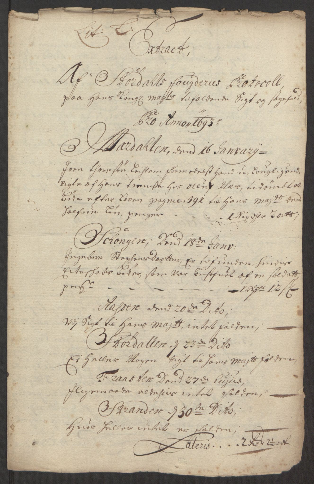 Rentekammeret inntil 1814, Reviderte regnskaper, Fogderegnskap, RA/EA-4092/R62/L4186: Fogderegnskap Stjørdal og Verdal, 1693-1694, p. 130