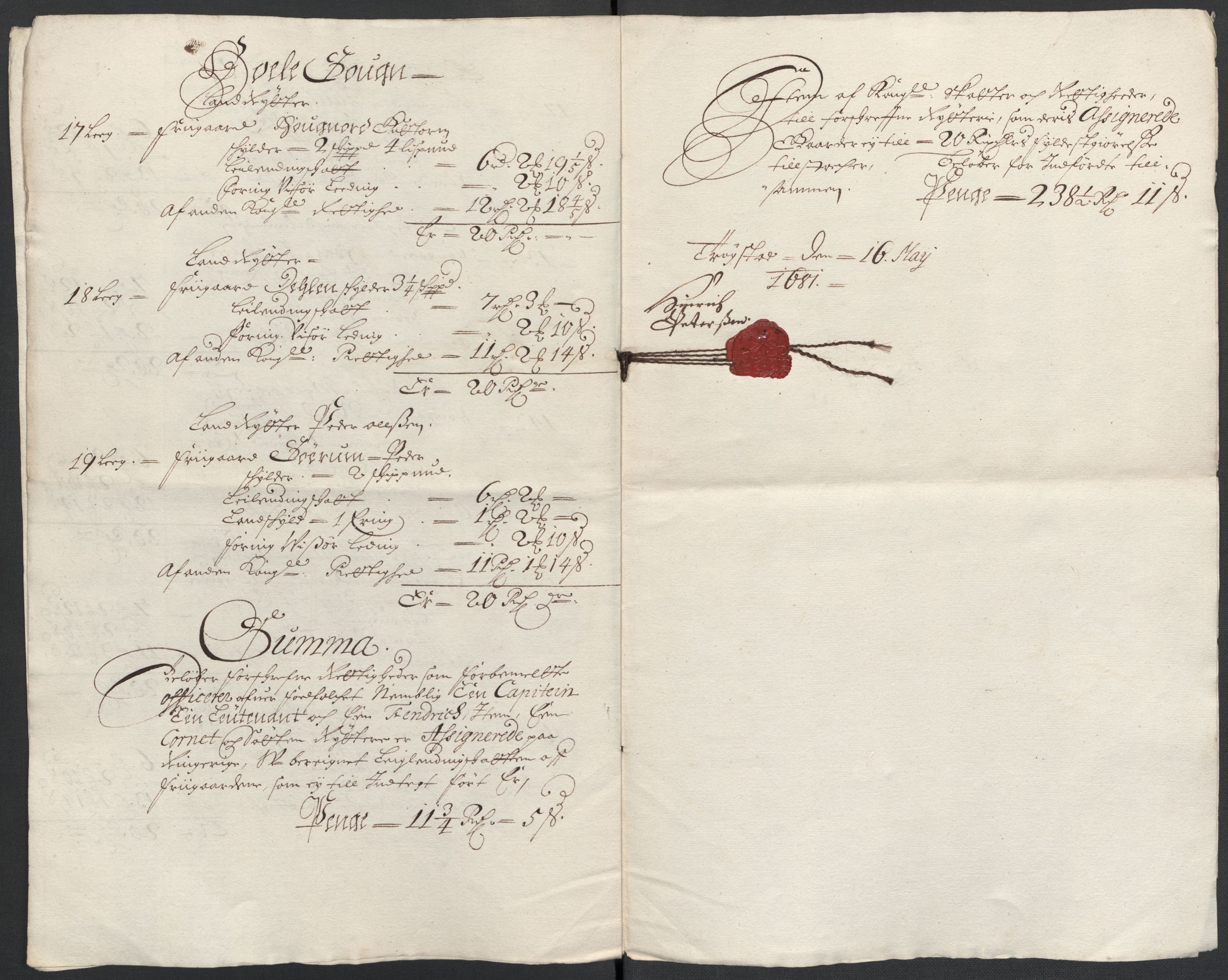 Rentekammeret inntil 1814, Reviderte regnskaper, Fogderegnskap, AV/RA-EA-4092/R21/L1445: Fogderegnskap Ringerike og Hallingdal, 1681-1689, p. 212