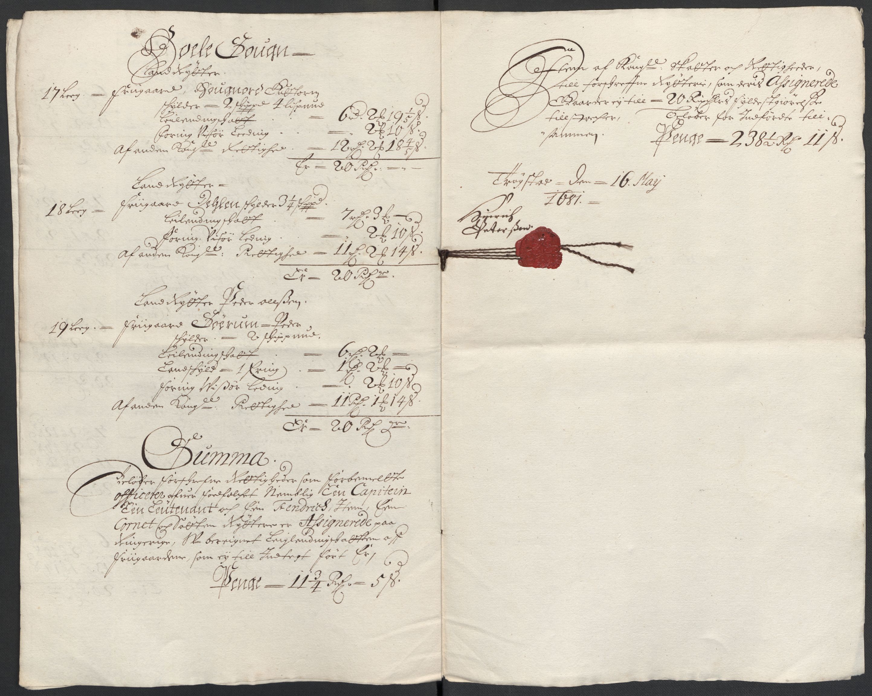 Rentekammeret inntil 1814, Reviderte regnskaper, Fogderegnskap, RA/EA-4092/R21/L1445: Fogderegnskap Ringerike og Hallingdal, 1681-1689, p. 212