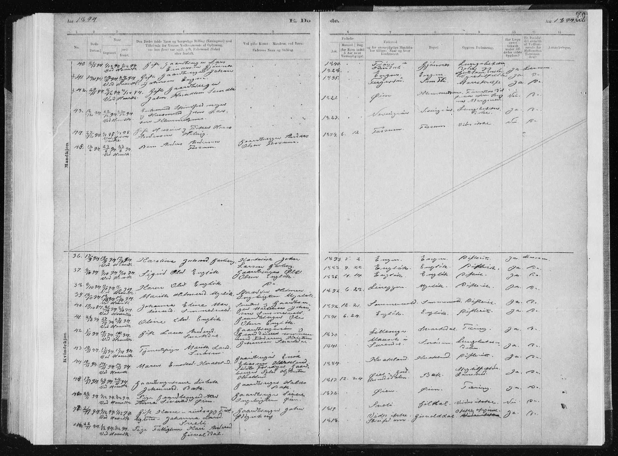 Ministerialprotokoller, klokkerbøker og fødselsregistre - Sør-Trøndelag, AV/SAT-A-1456/668/L0818: Parish register (copy) no. 668C07, 1885-1898, p. 332