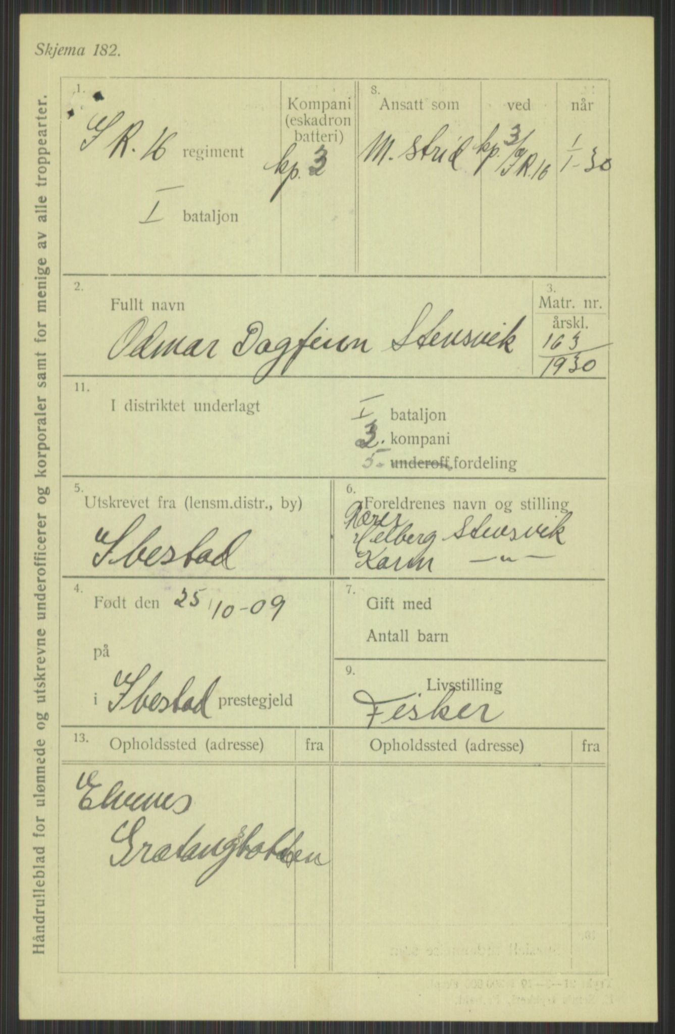 Forsvaret, Troms infanteriregiment nr. 16, AV/RA-RAFA-3146/P/Pa/L0014: Rulleblad for regimentets menige mannskaper, årsklasse 1930, 1930, p. 975