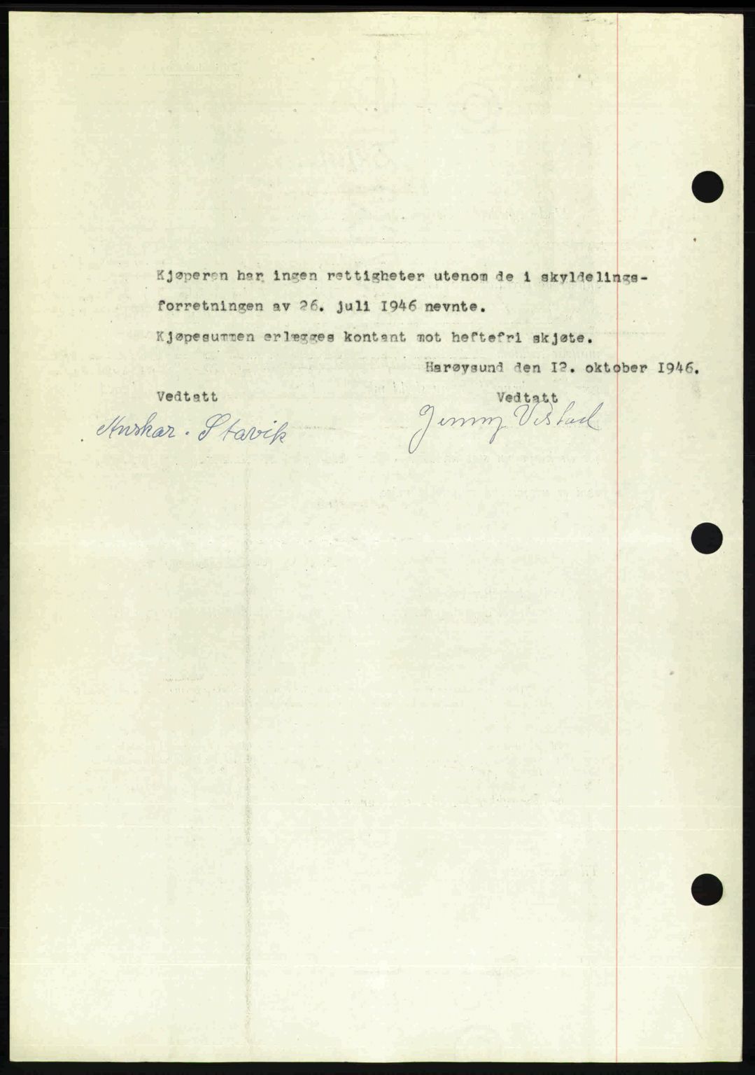 Romsdal sorenskriveri, AV/SAT-A-4149/1/2/2C: Mortgage book no. A21, 1946-1946, Diary no: : 2197/1946