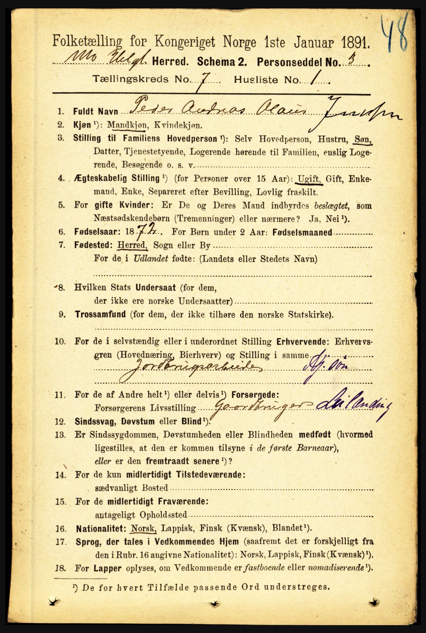 RA, 1891 census for 1833 Mo, 1891, p. 2557