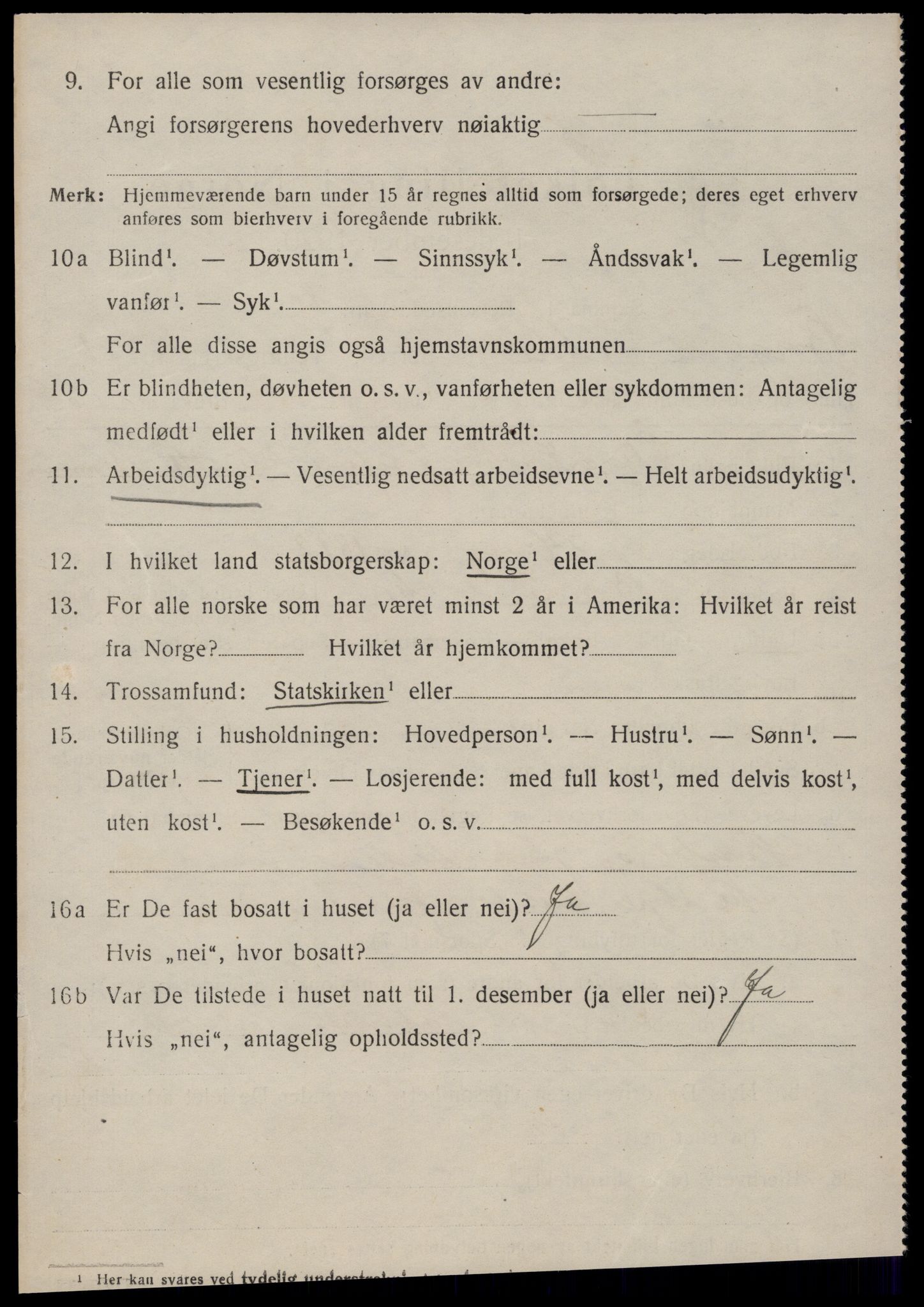 SAT, 1920 census for Borgund, 1920, p. 3087