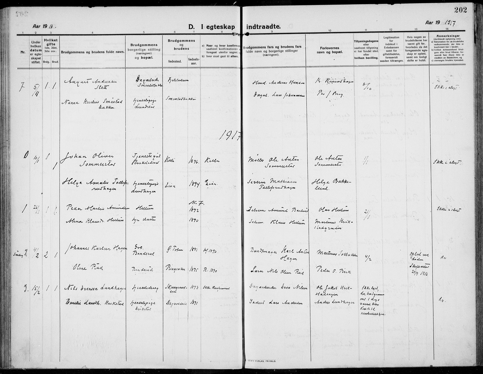 Kolbu prestekontor, SAH/PREST-110/H/Ha/Haa/L0002: Parish register (official) no. 2, 1912-1926, p. 202