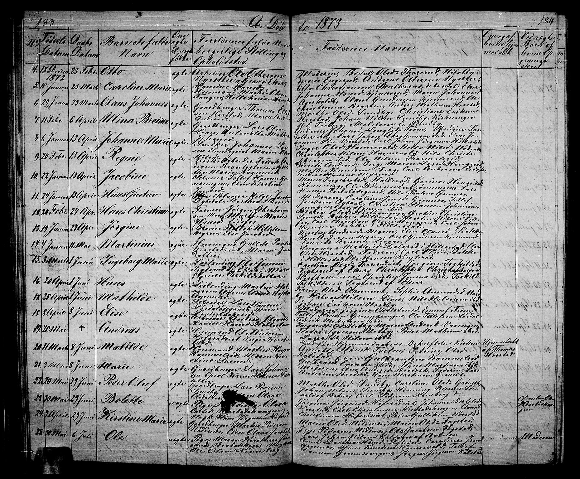 Hof kirkebøker, AV/SAKO-A-64/G/Ga/L0002: Parish register (copy) no. I 2, 1859-1873, p. 183-184