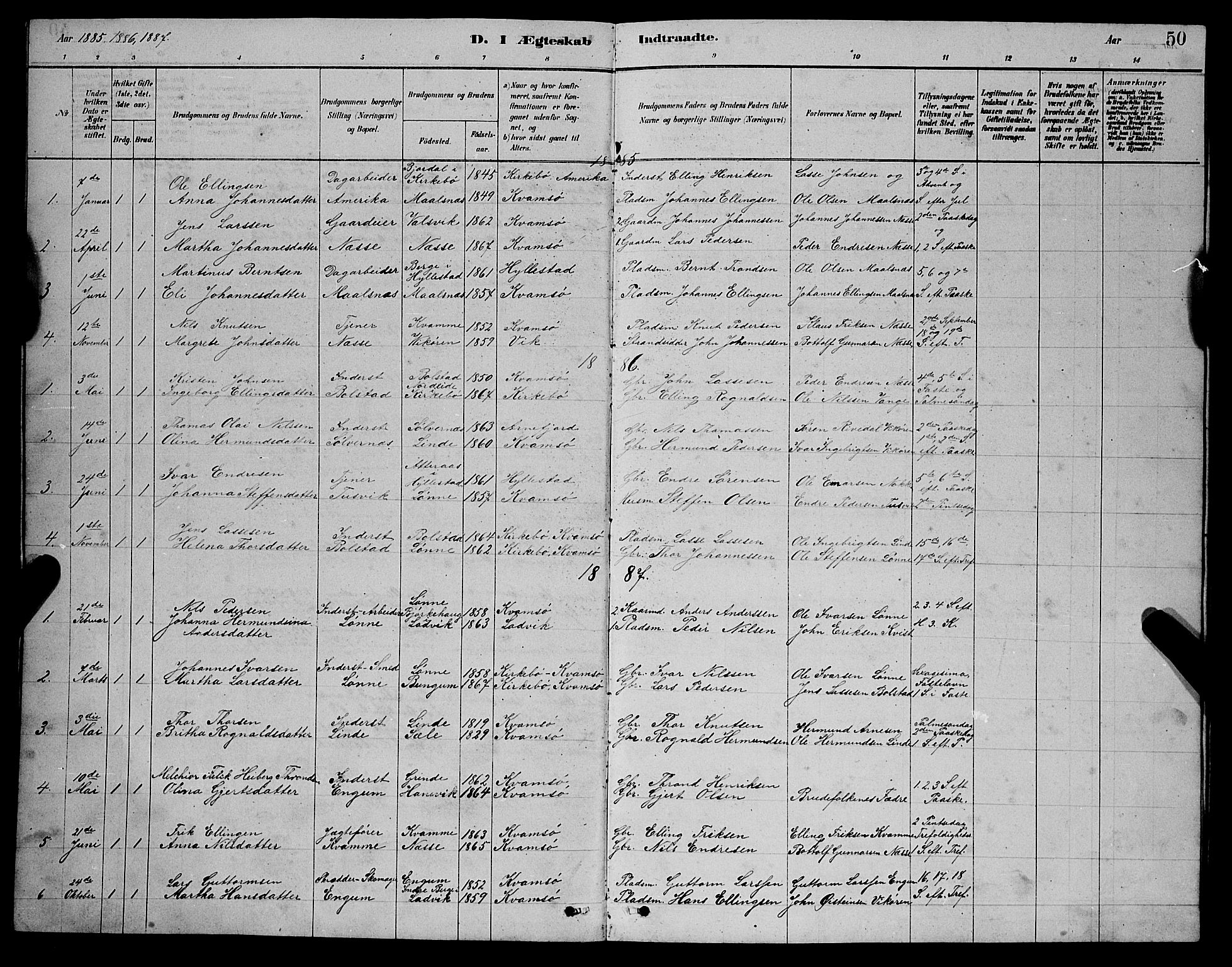 Balestrand sokneprestembete, AV/SAB-A-79601/H/Hab/Habc/L0002: Parish register (copy) no. C 2, 1878-1895, p. 50