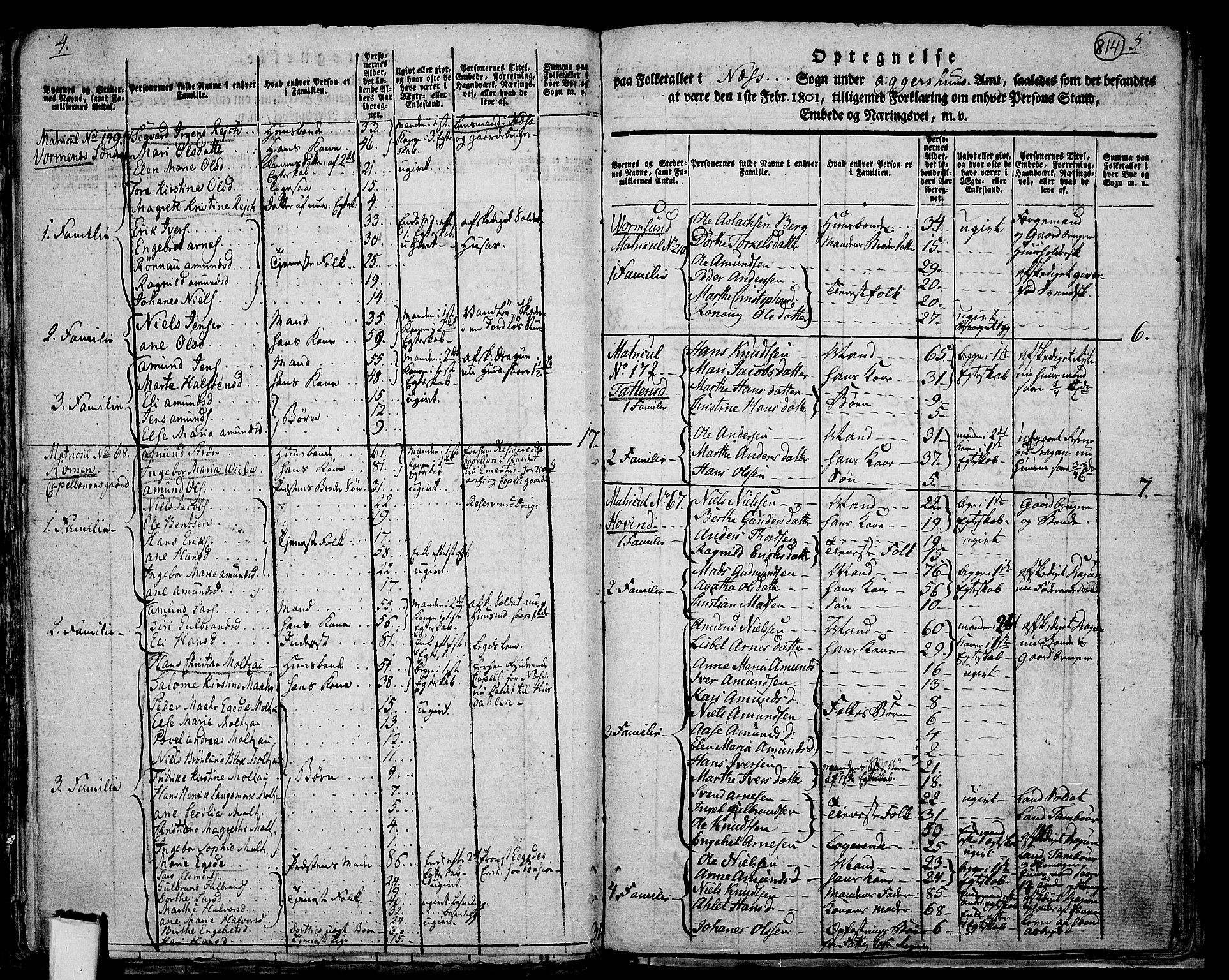 RA, 1801 census for 0236P Nes, 1801, p. 813b-814a