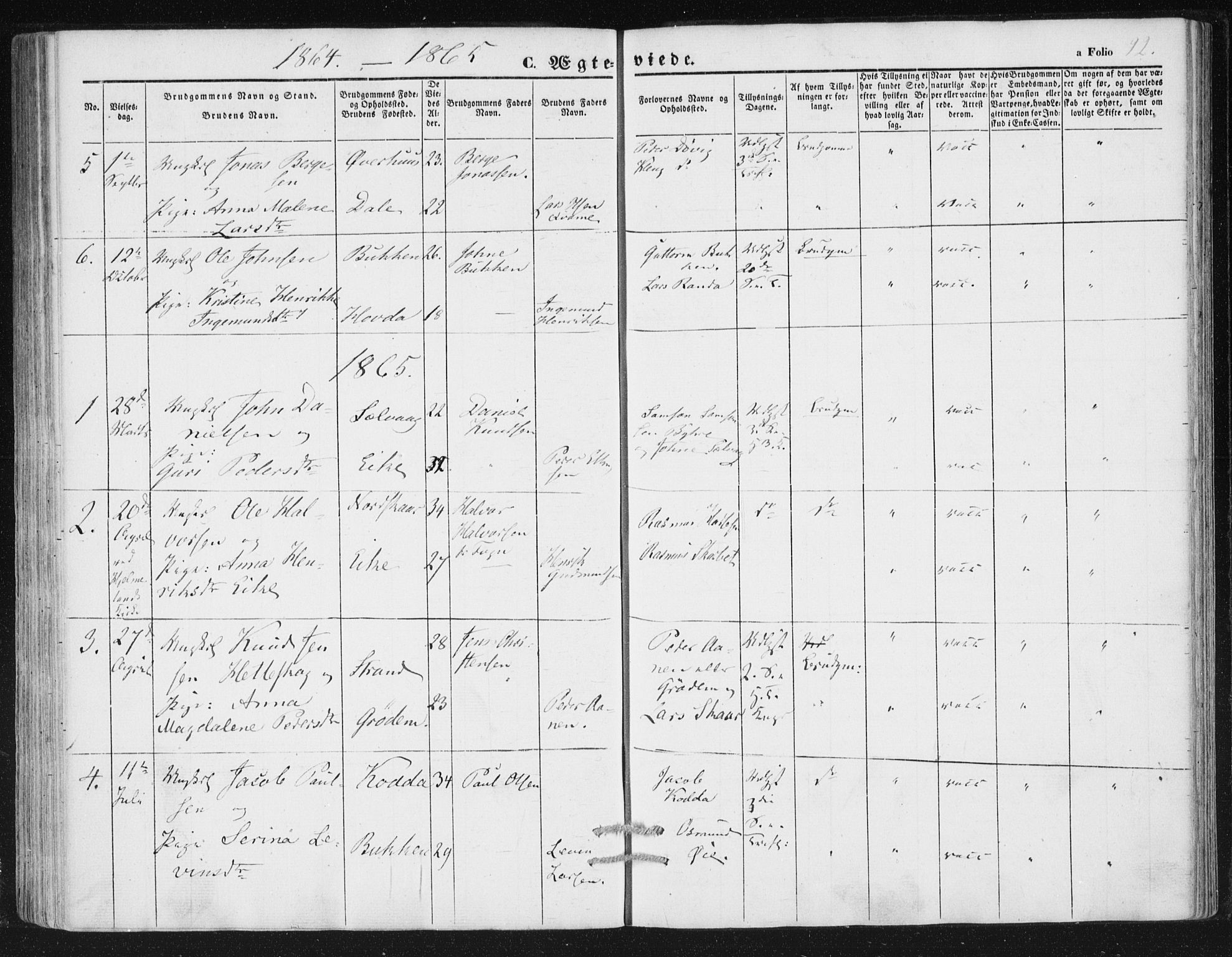 Hjelmeland sokneprestkontor, SAST/A-101843/01/IV/L0010: Parish register (official) no. A 10, 1851-1871, p. 92