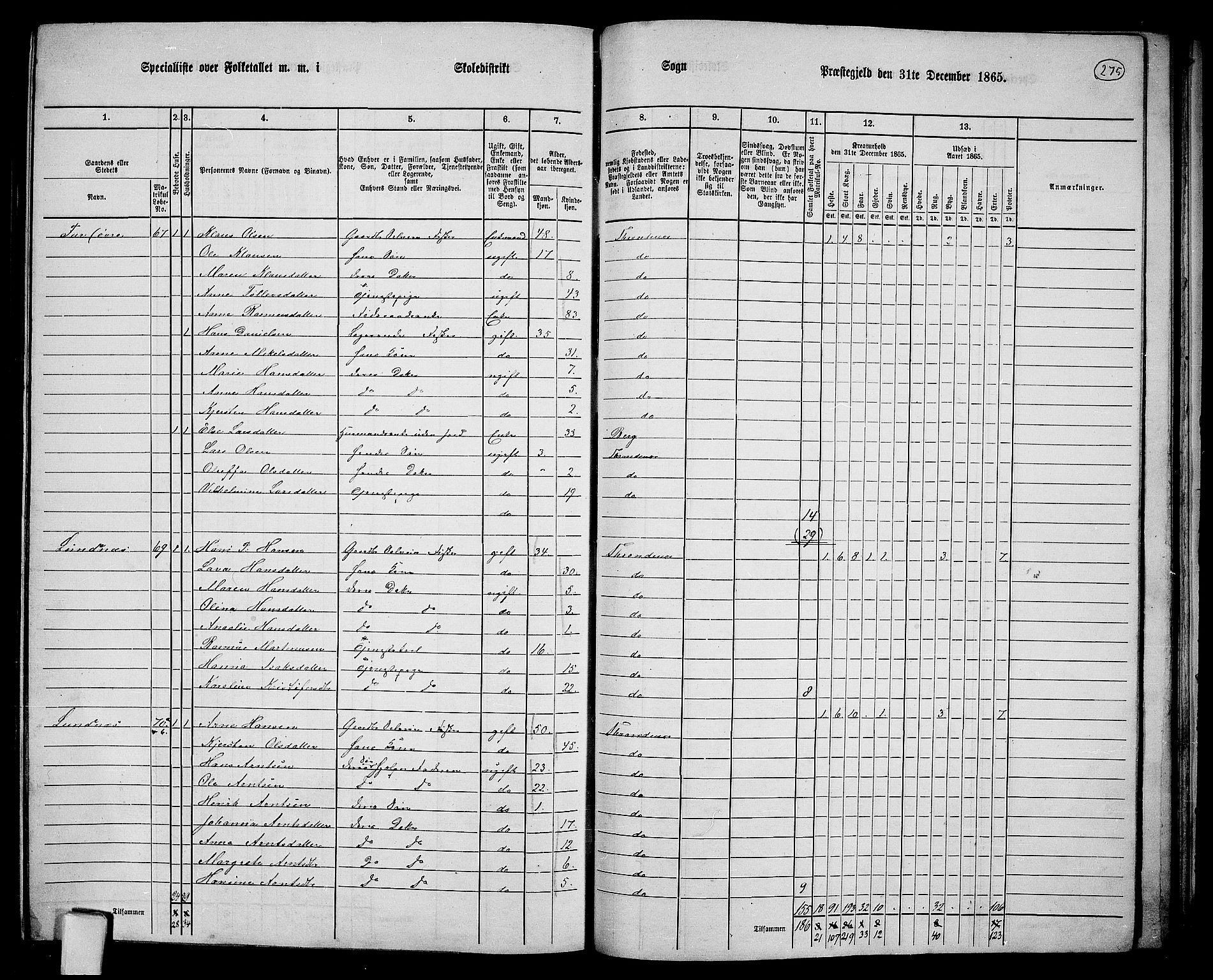 RA, 1865 census for Trondenes, 1865, p. 160