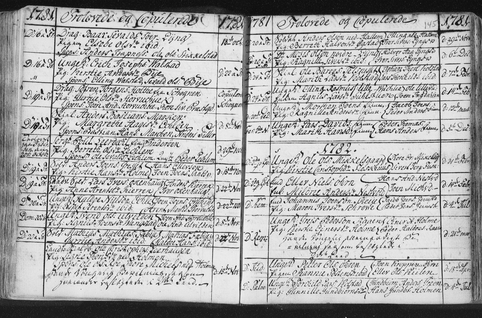 Ministerialprotokoller, klokkerbøker og fødselsregistre - Nord-Trøndelag, SAT/A-1458/723/L0232: Parish register (official) no. 723A03, 1781-1804, p. 145