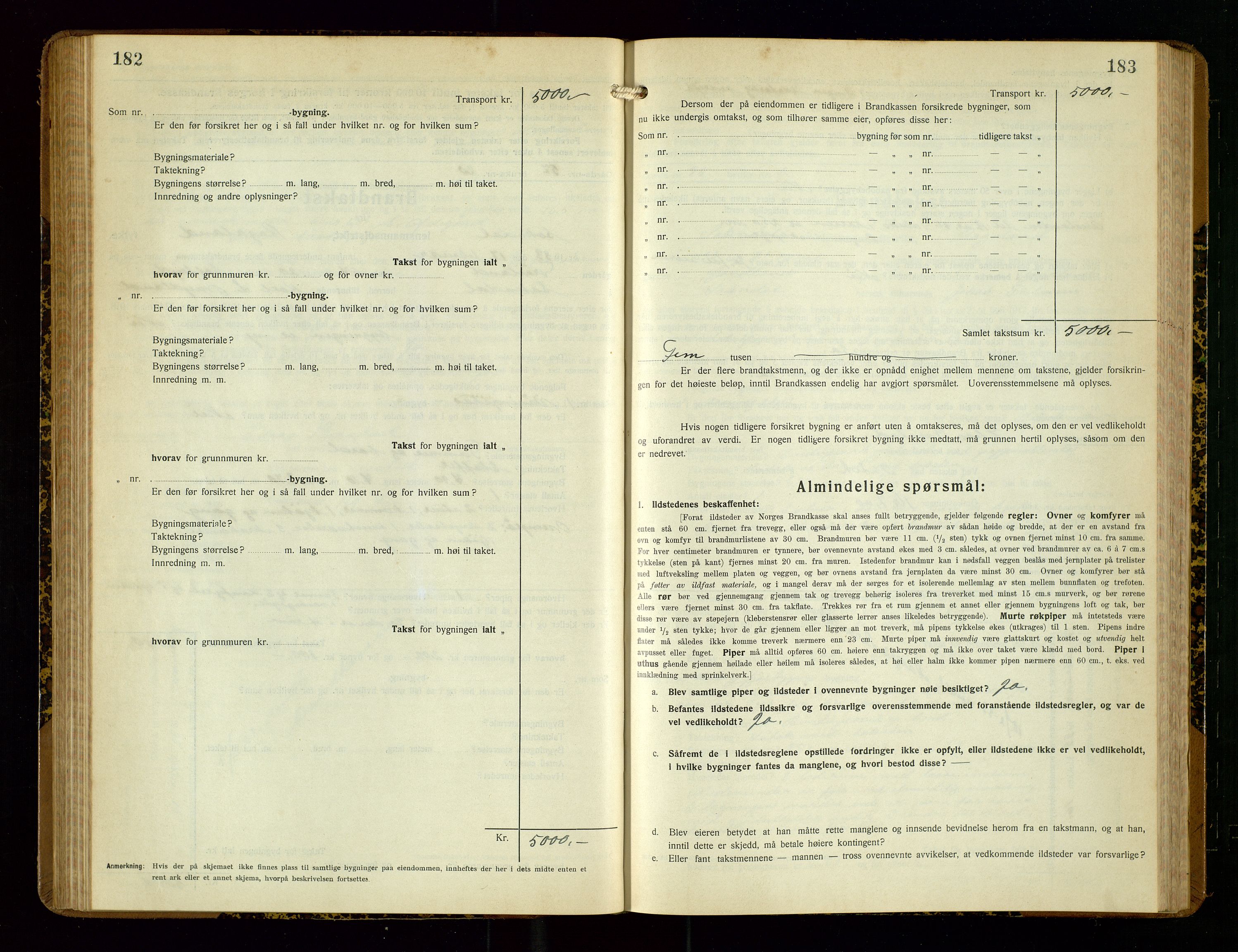Sokndal lensmannskontor, SAST/A-100417/Gob/L0007: "Brandtakst-Protokoll", 1930-1936, p. 182-183