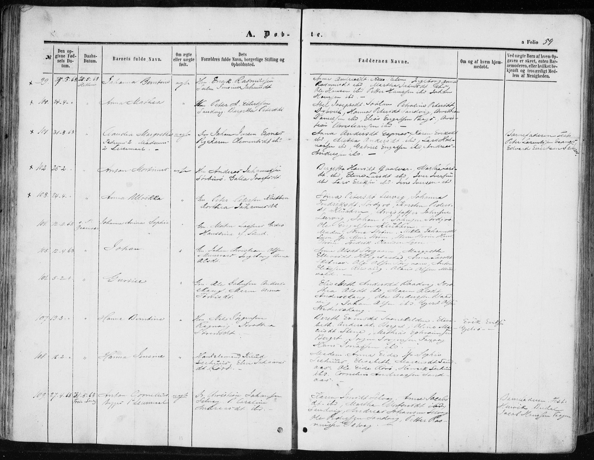 Ministerialprotokoller, klokkerbøker og fødselsregistre - Sør-Trøndelag, AV/SAT-A-1456/634/L0531: Parish register (official) no. 634A07, 1861-1870, p. 59