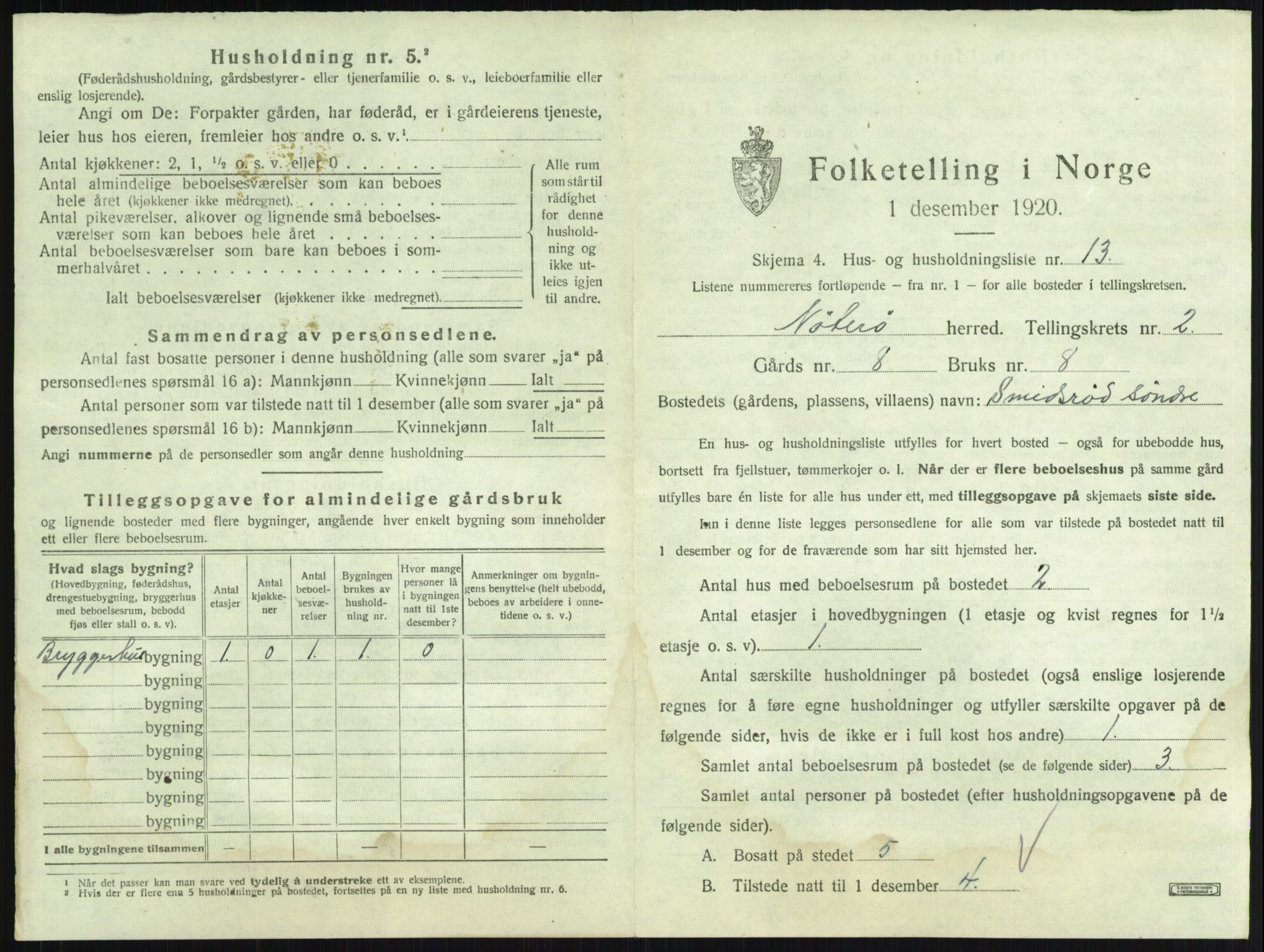 SAKO, 1920 census for Nøtterøy, 1920, p. 279