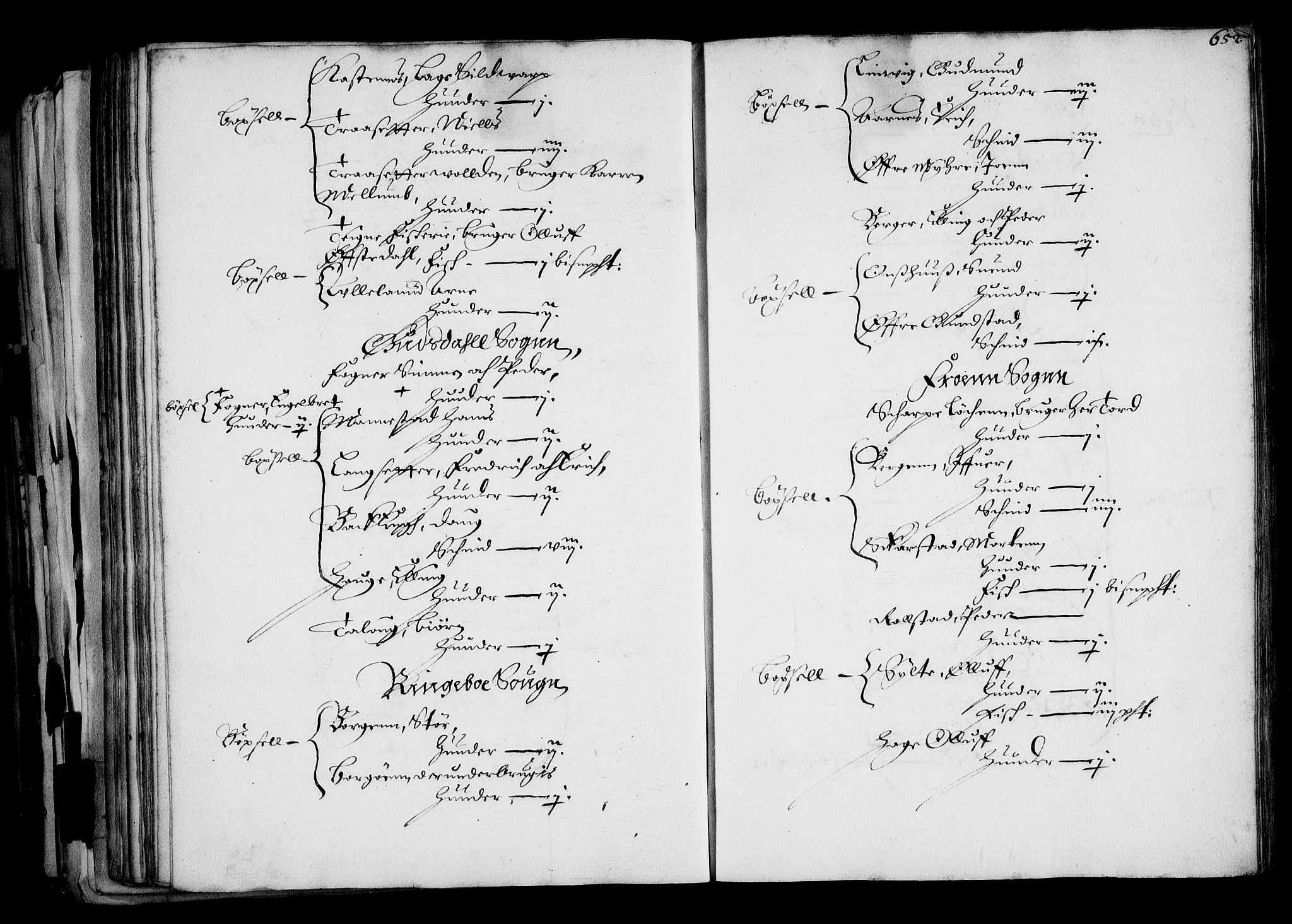 Rentekammeret inntil 1814, Realistisk ordnet avdeling, AV/RA-EA-4070/N/Na/L0001: [XI f]: Akershus stifts jordebok, 1652, p. 652b-653a