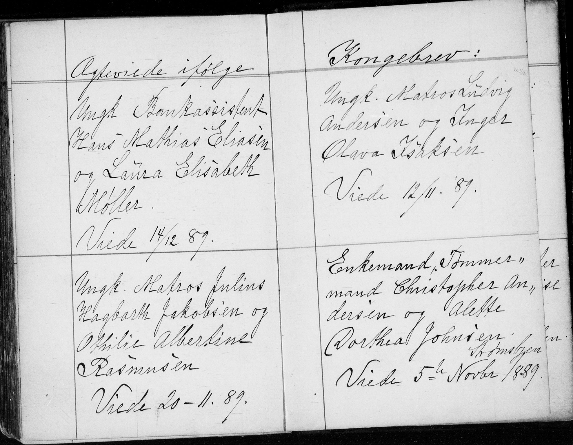 Strømsø kirkebøker, AV/SAKO-A-246/H/Ha/L0007: Banns register no. 7, 1884-1896