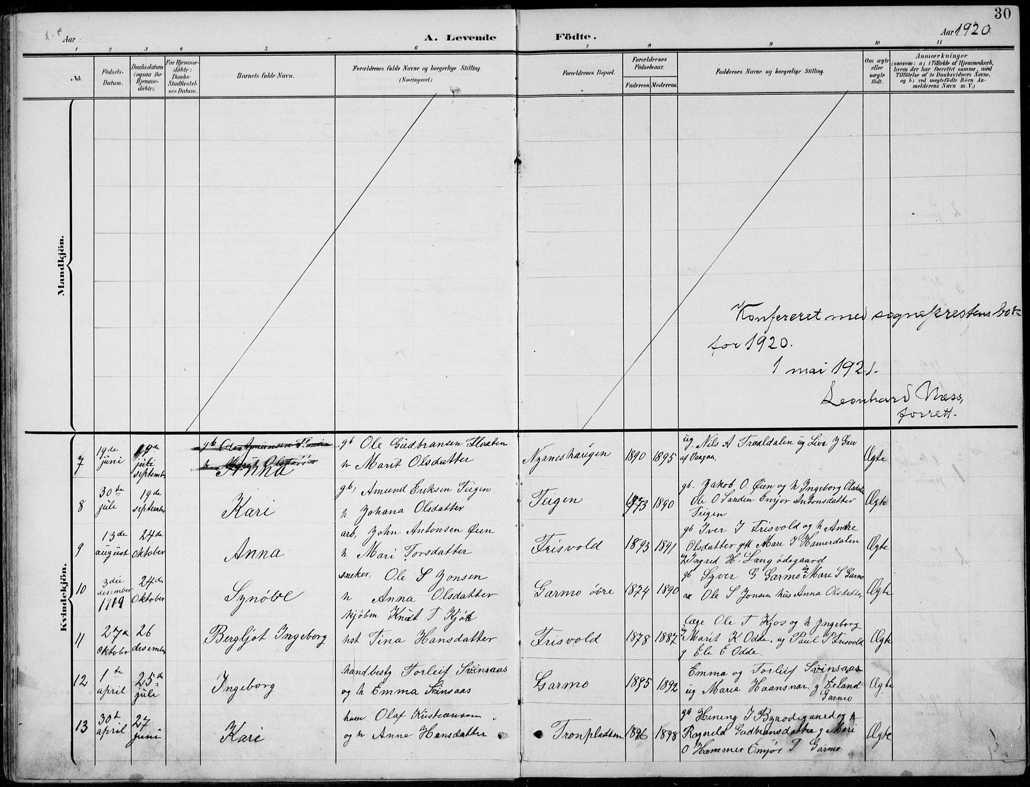 Lom prestekontor, AV/SAH-PREST-070/L/L0006: Parish register (copy) no. 6, 1901-1939, p. 30