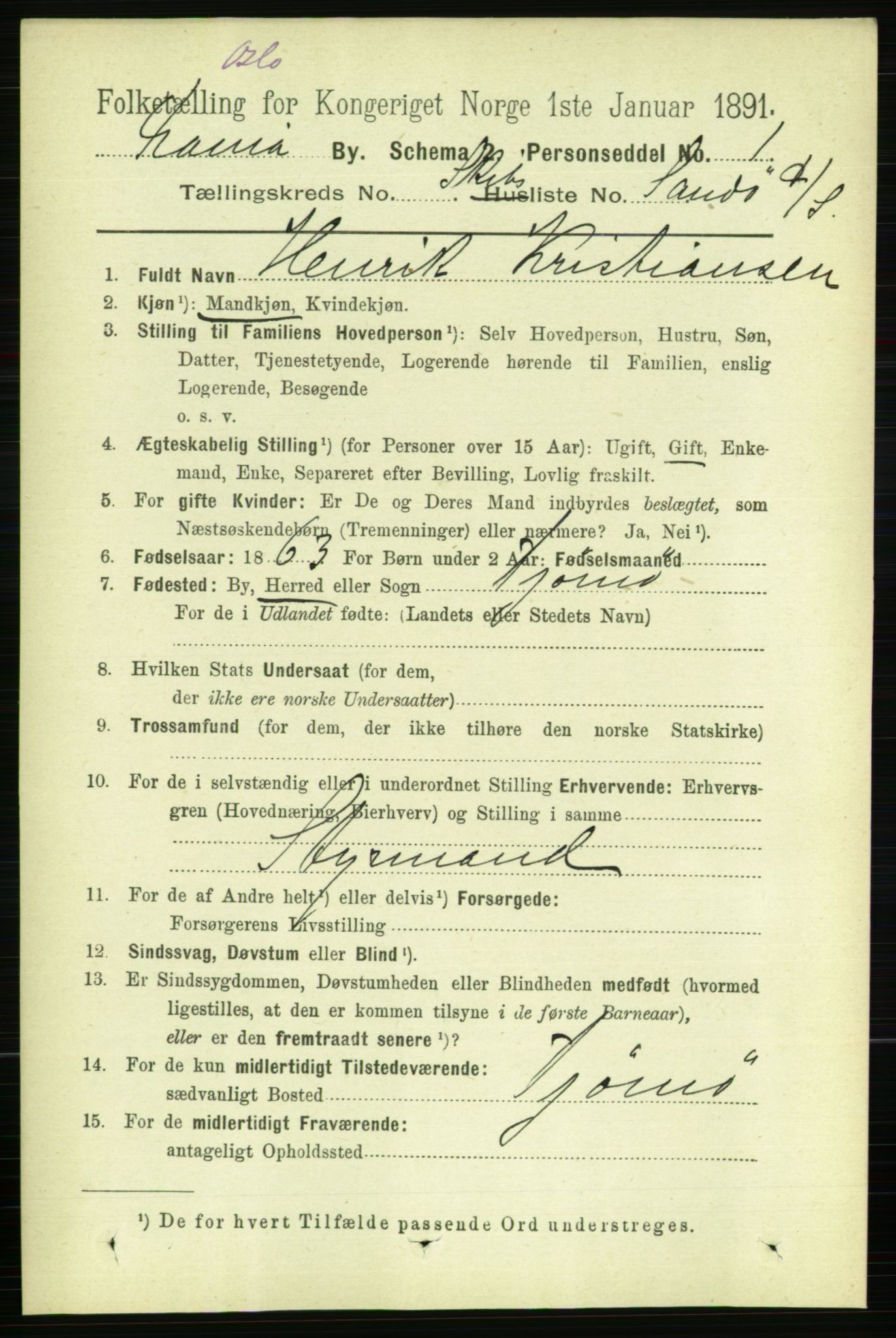 RA, 1891 census for 0301 Kristiania, 1891, p. 122793