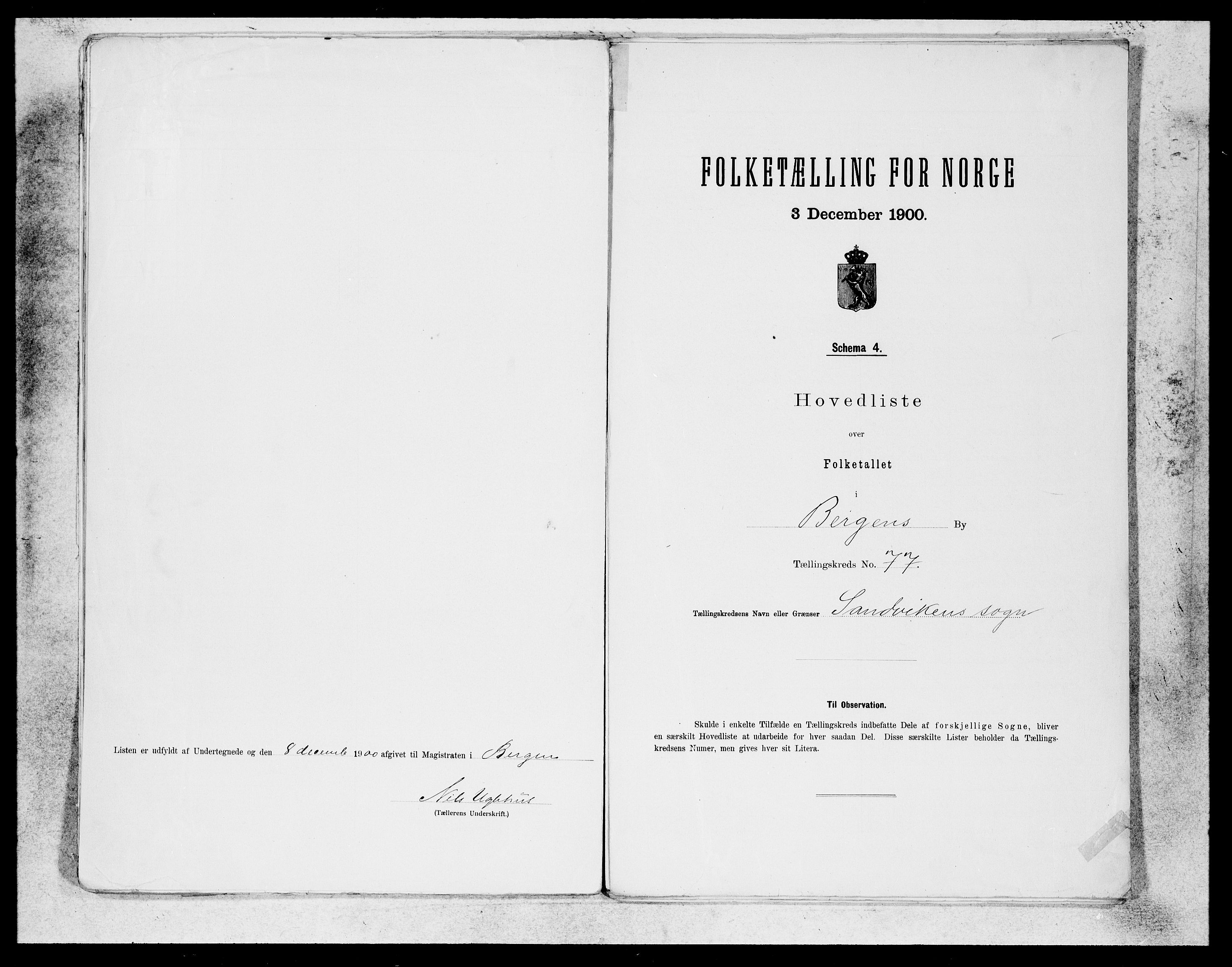 SAB, 1900 census for Bergen, 1900, p. 156