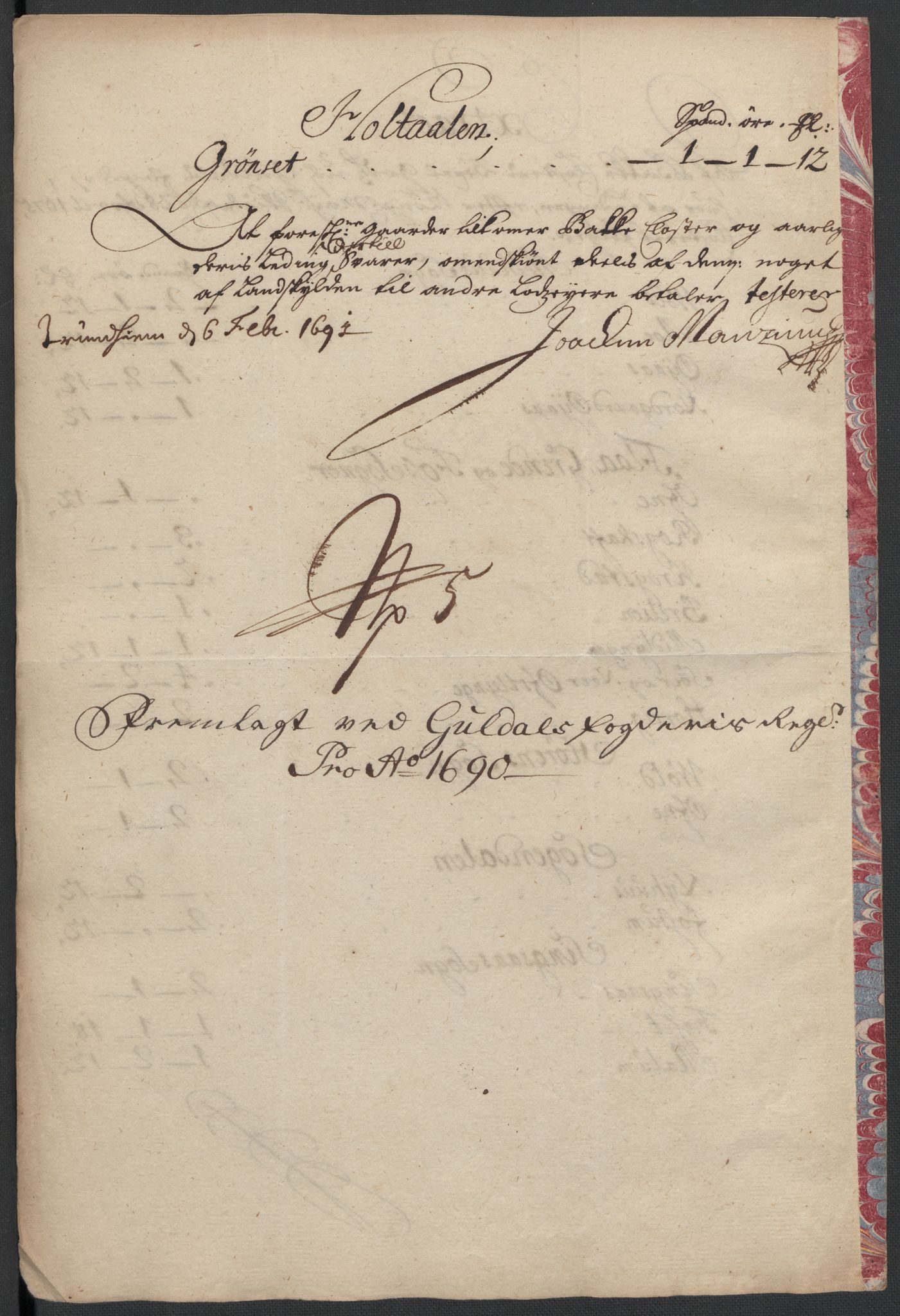 Rentekammeret inntil 1814, Reviderte regnskaper, Fogderegnskap, RA/EA-4092/R59/L3940: Fogderegnskap Gauldal, 1689-1690, p. 396