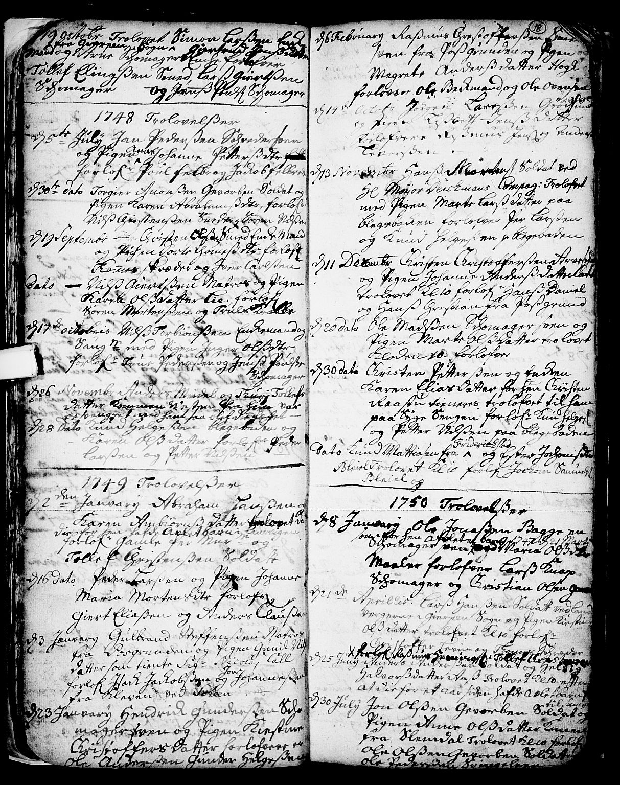 Skien kirkebøker, SAKO/A-302/F/Fa/L0002: Parish register (official) no. 2, 1716-1757, p. 18